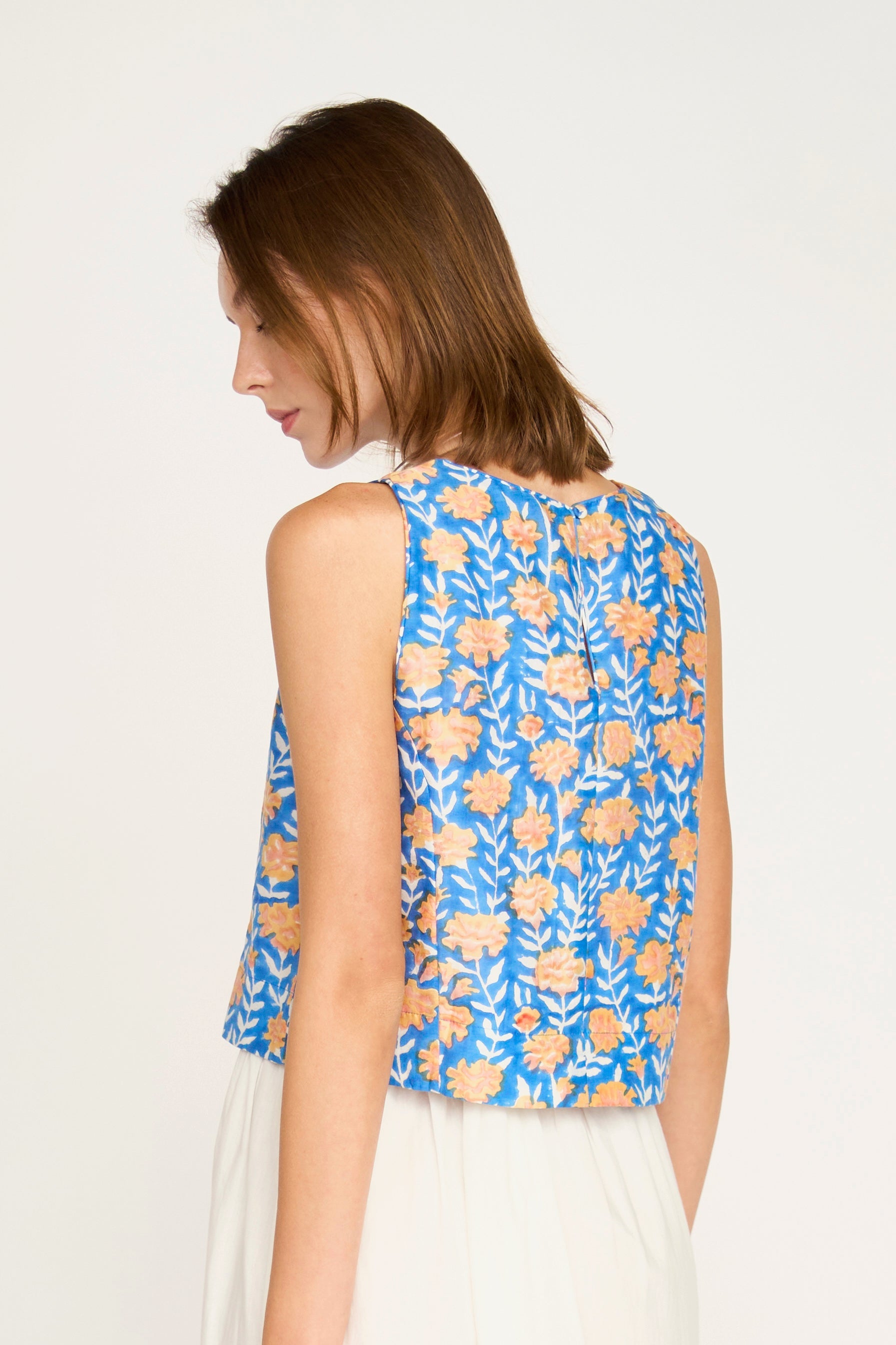Santanyi Tank in Tangerine Carnation