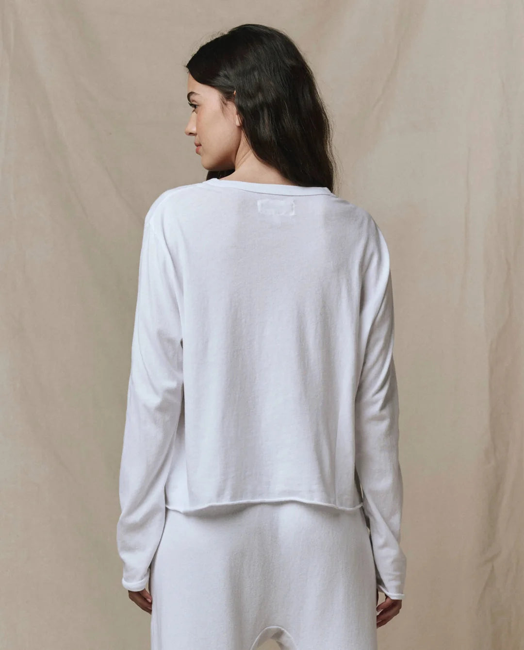 The Long Sleeve Crop Tee - True White
