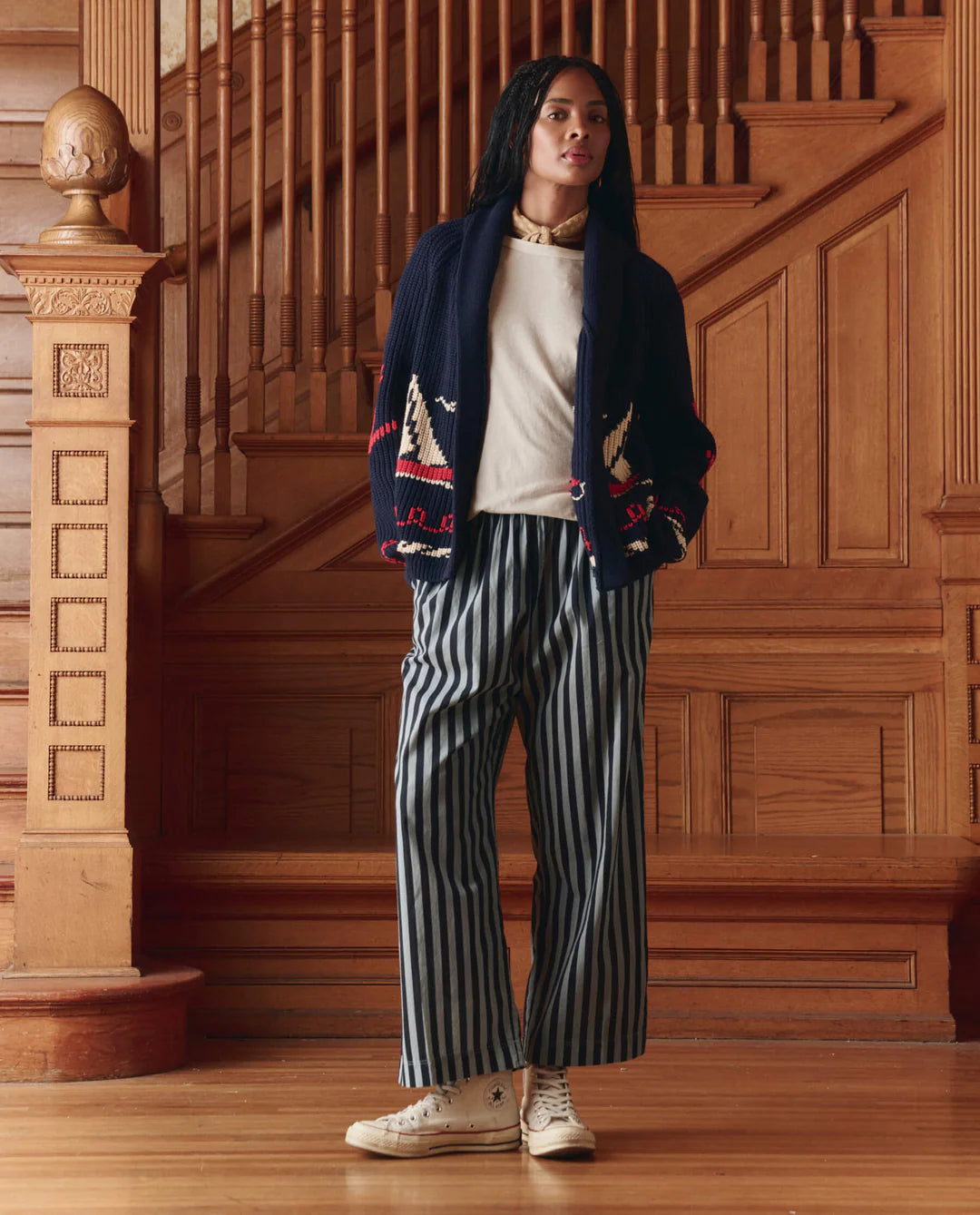 The Sailboat Lodge Cardigan - Dark Navy