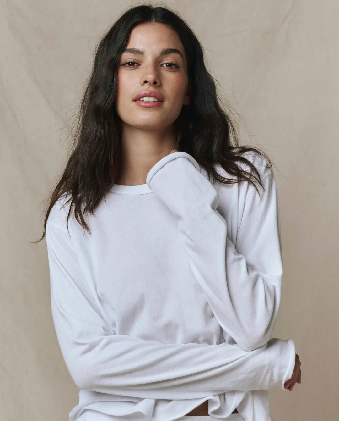 The Long Sleeve Crop Tee - True White
