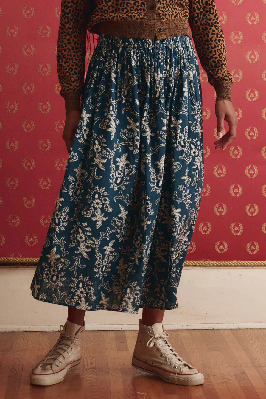 The Viola Skirt - Indigo Bandana