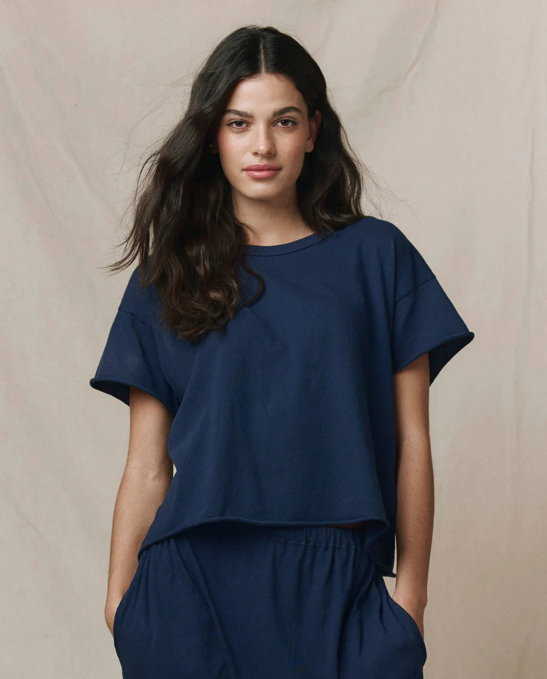 The Crop Tee - True Navy