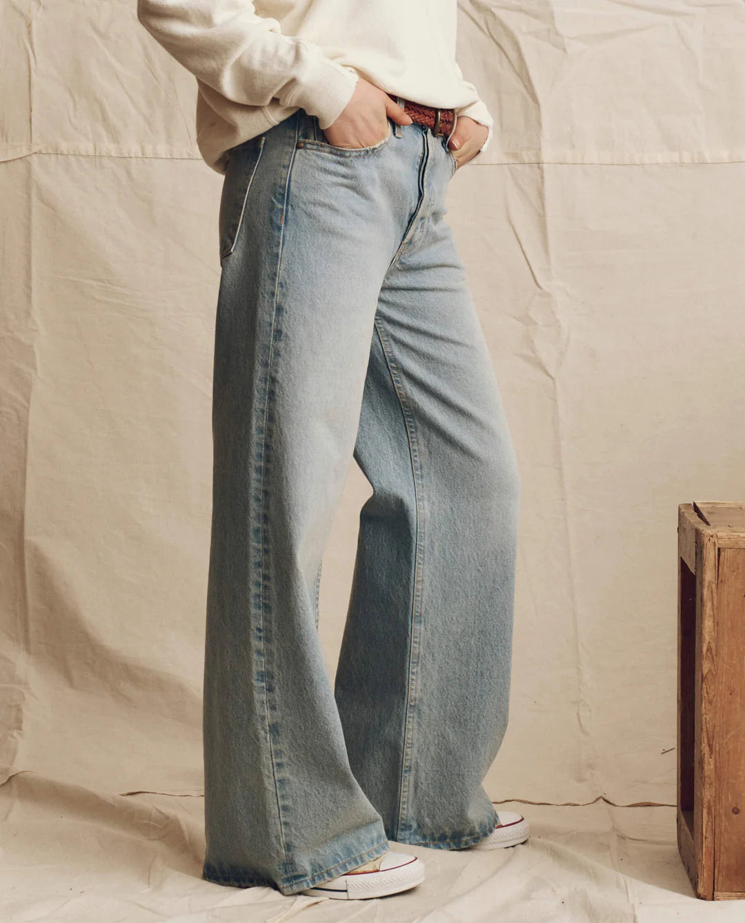 The Slouch Wide Leg Jean - Tidal Wash