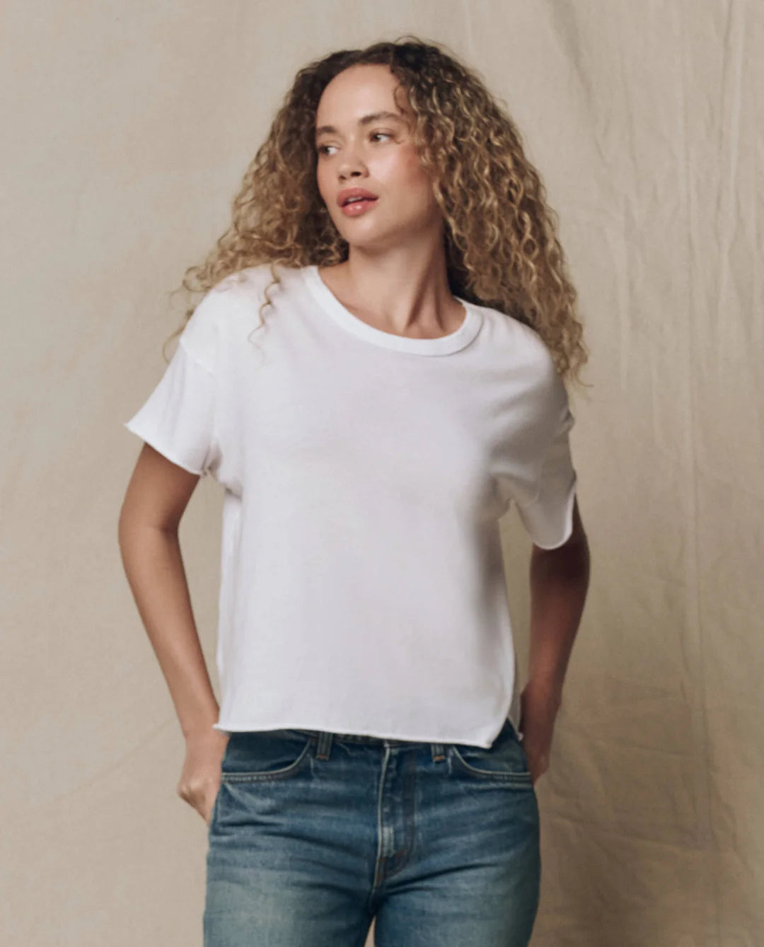 The Crop Tee - True White