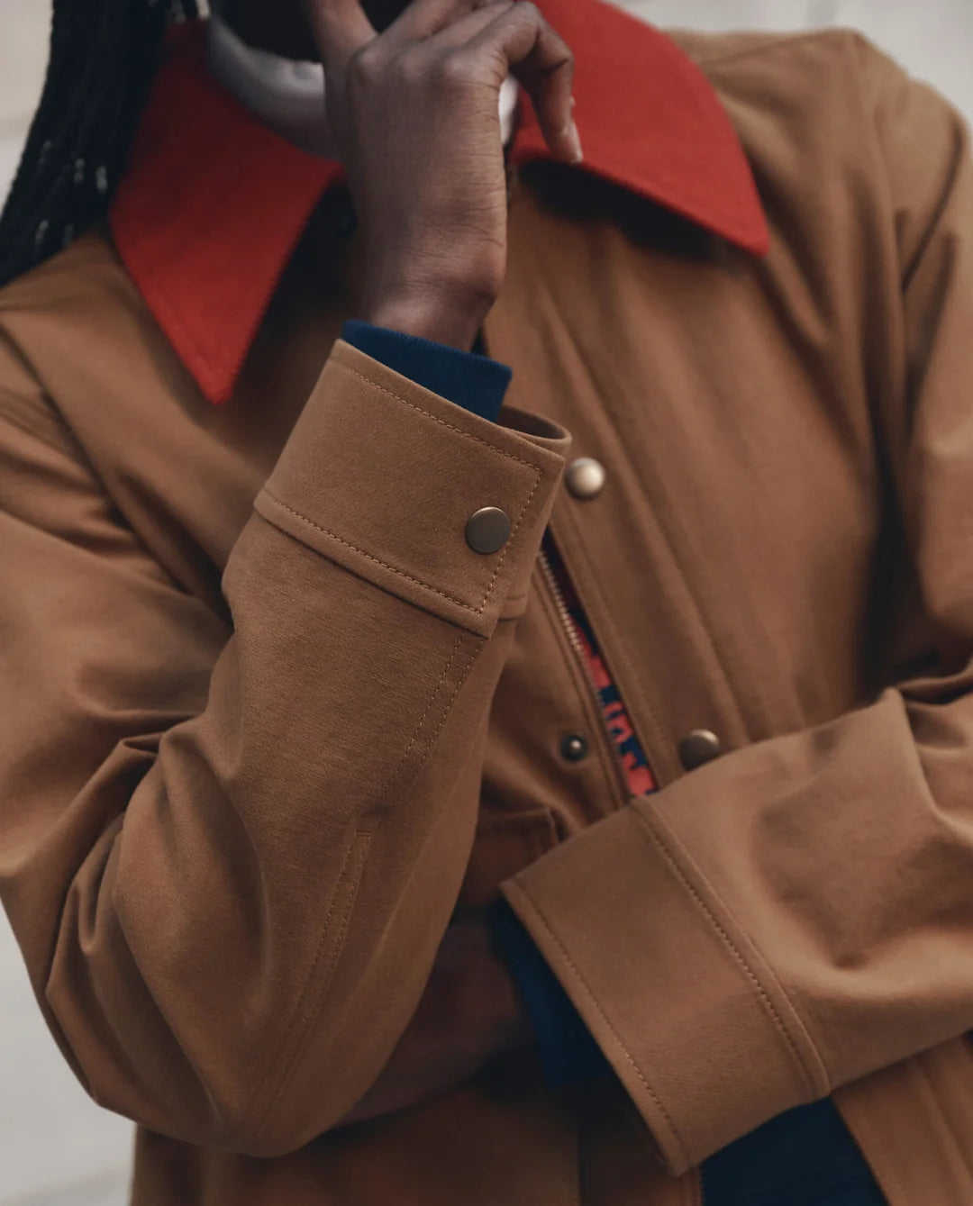 The Swingy Jacket - Rust with Bright Red
