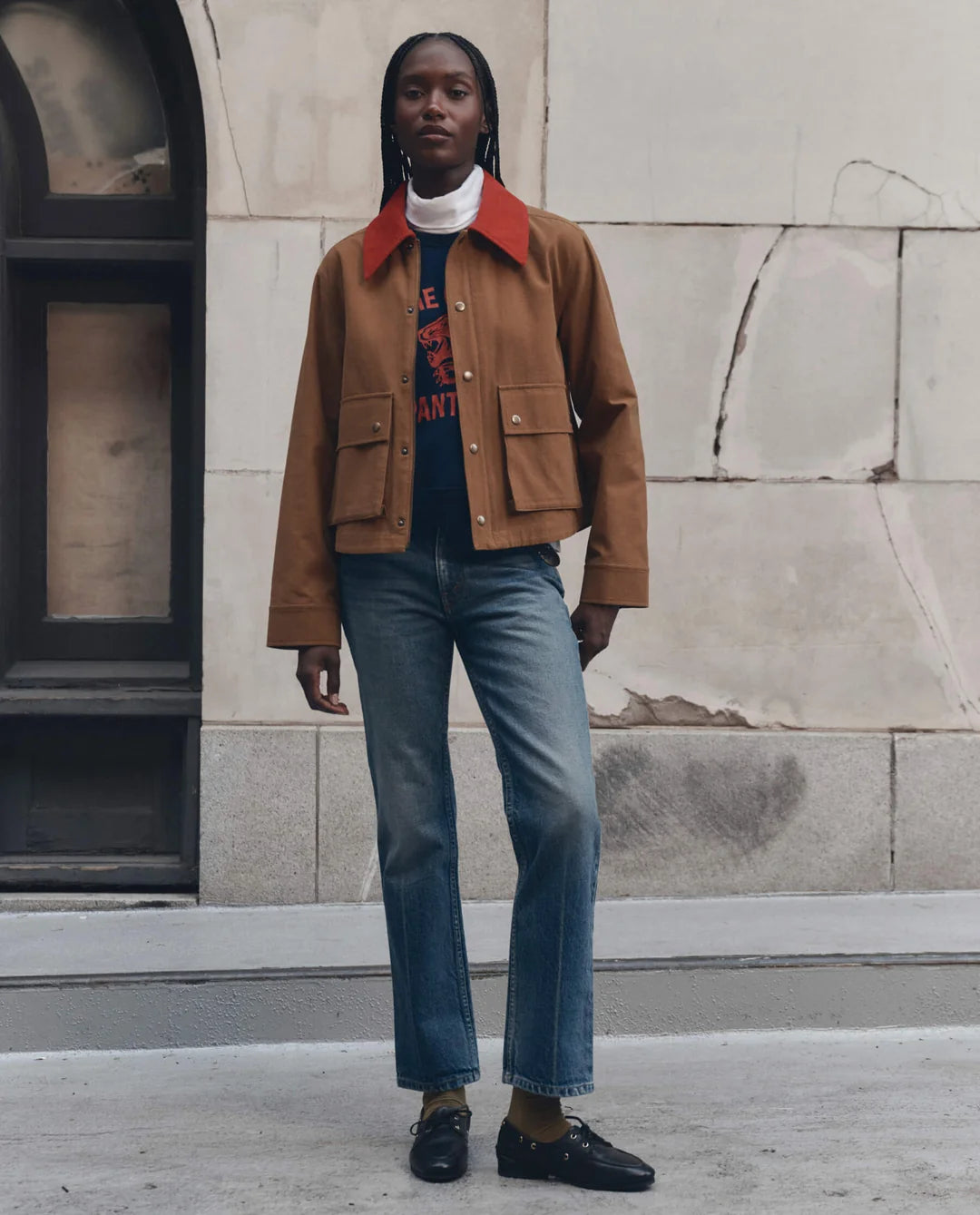 The Swingy Jacket - Rust with Bright Red