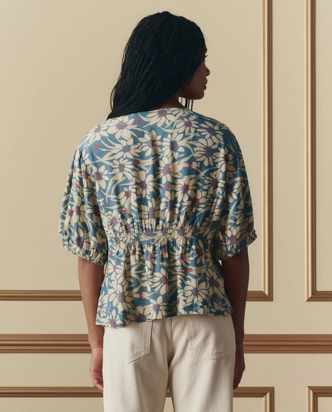 The Hayflower Top - Blue Scattered Bloom