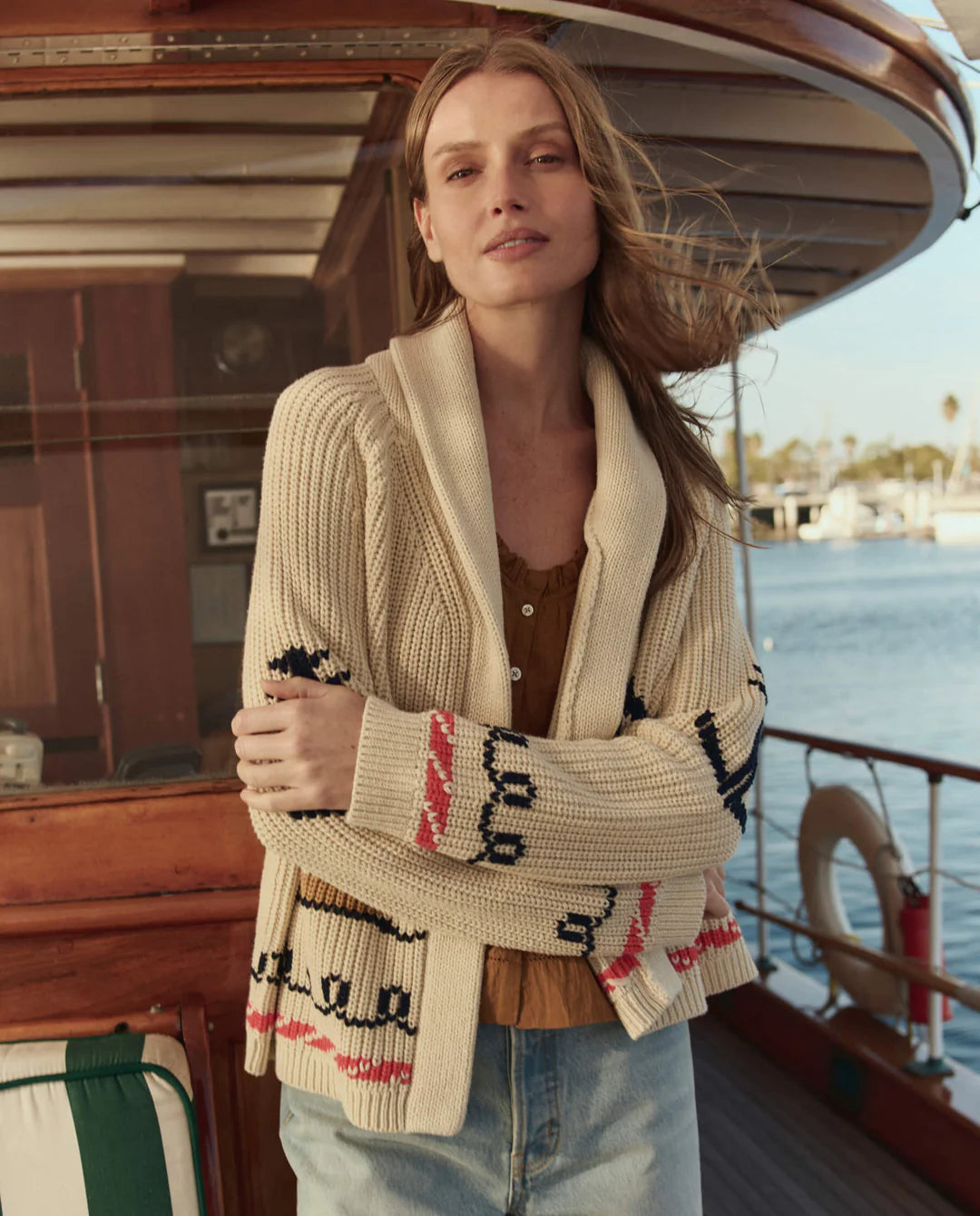 The Sailboat Lodge Cardigan - Cream
