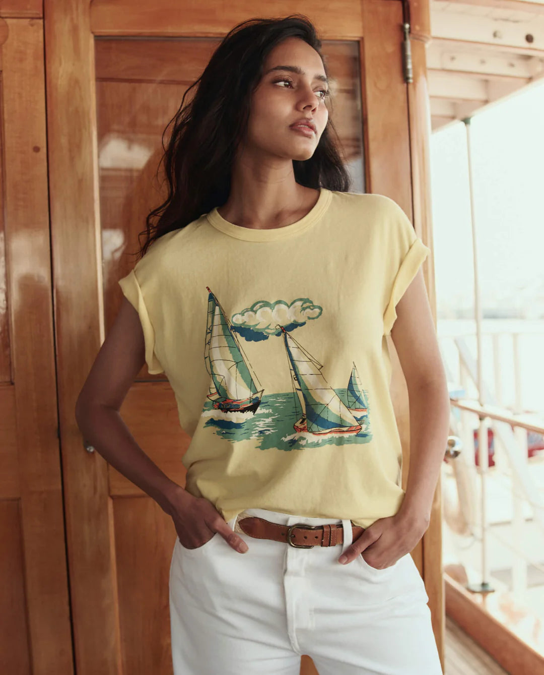 The Boxy Crew w/ Sailing Boats Graphic - Sunbeam