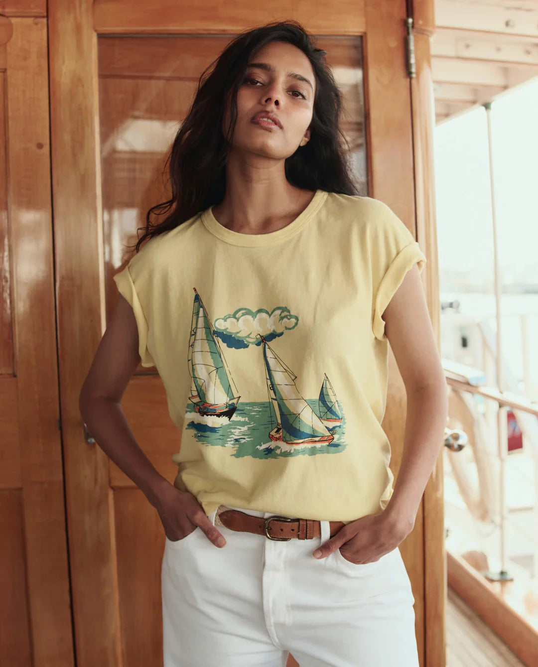 The Boxy Crew w/ Sailing Boats Graphic - Sunbeam