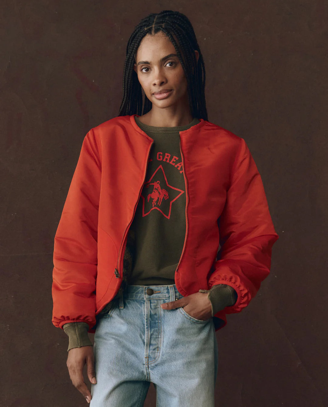 The Reversible Plush Bomber - Camo and Hot Red