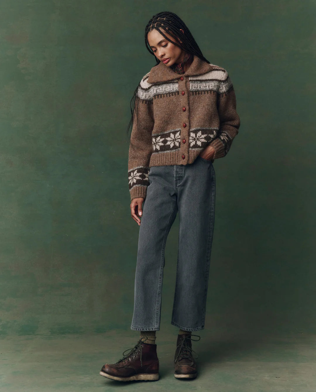 The Nordic Scholar Cardigan - Hickory Fair Isle