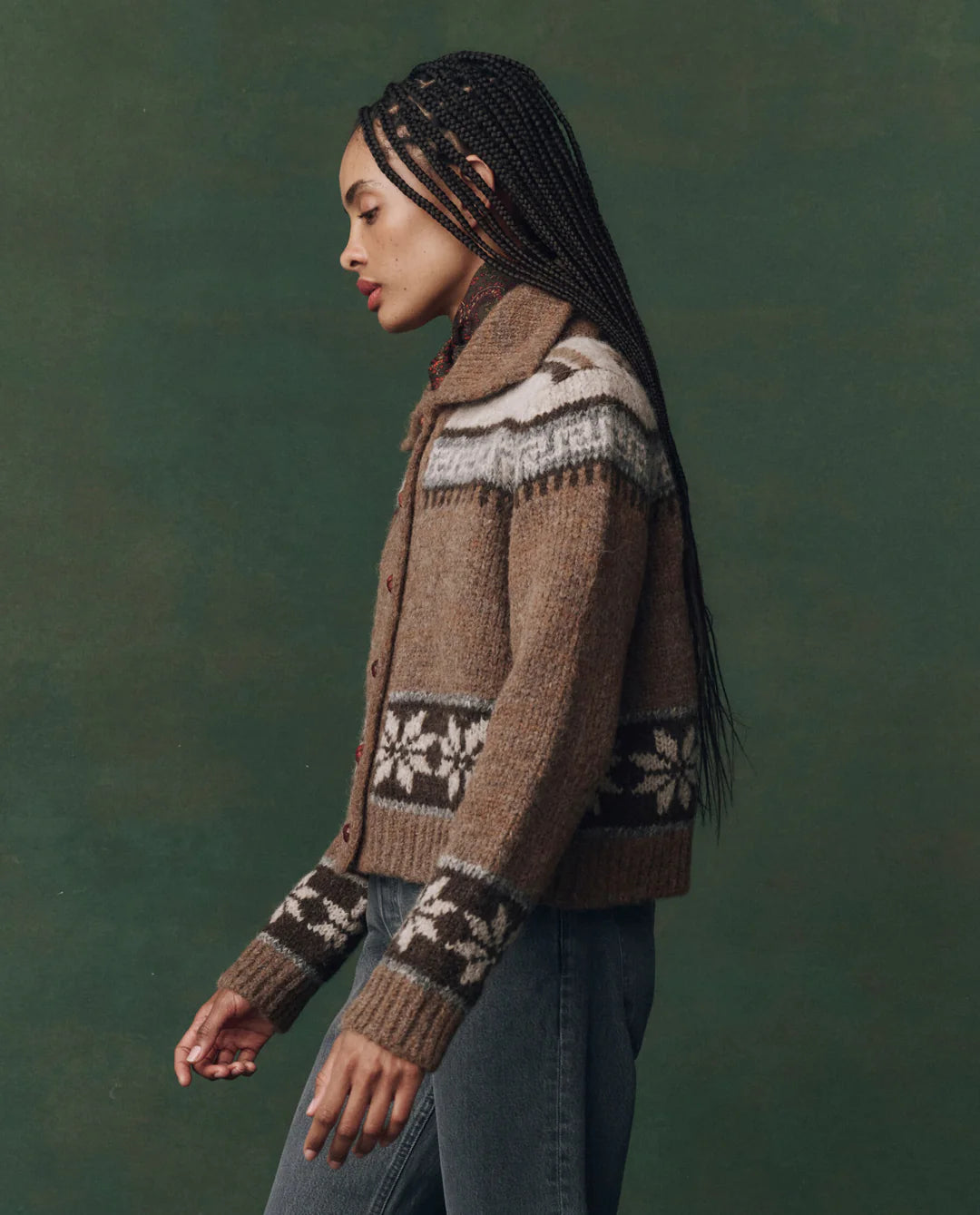 The Nordic Scholar Cardigan - Hickory Fair Isle