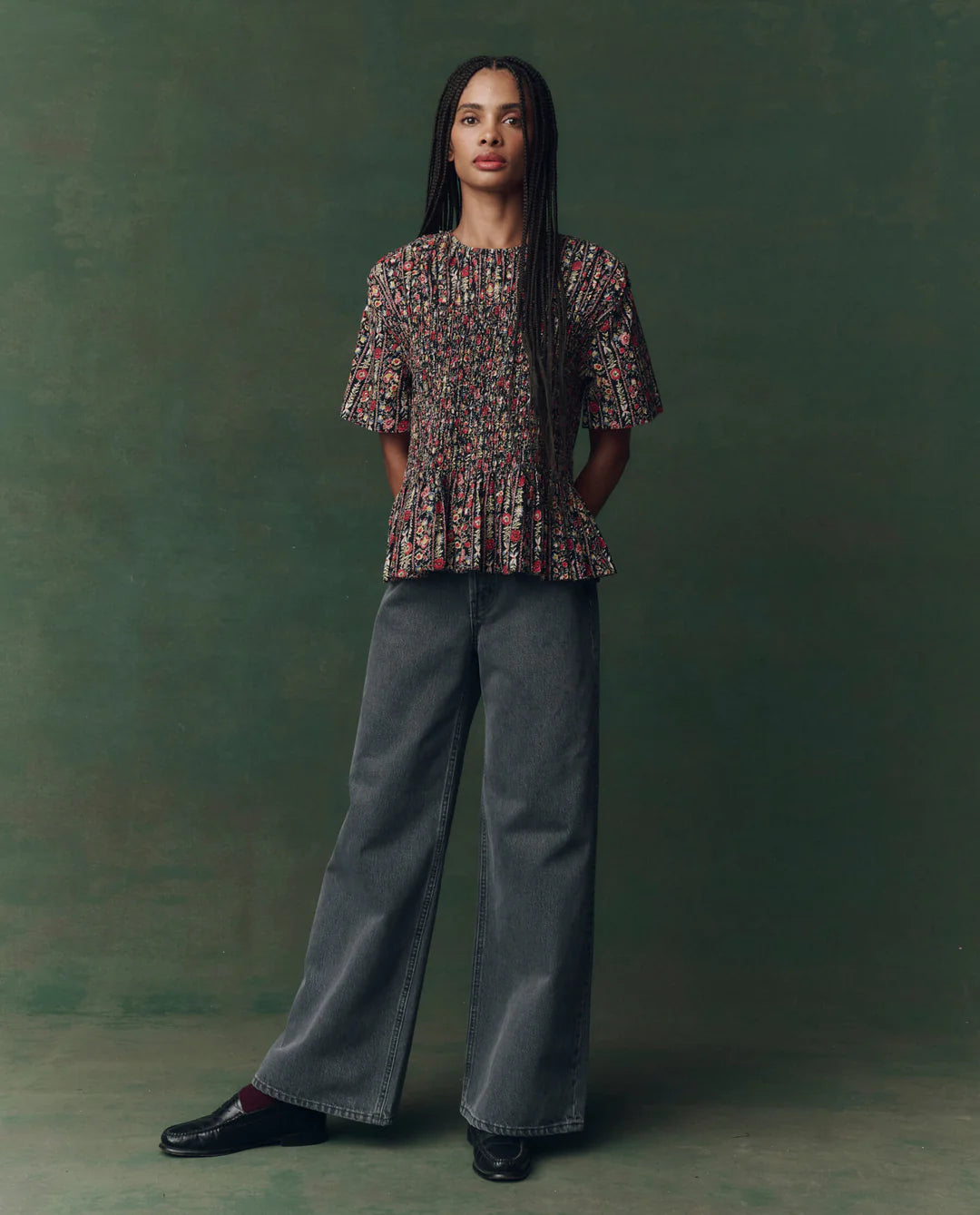 The Smock Flounced Top - Garland Print