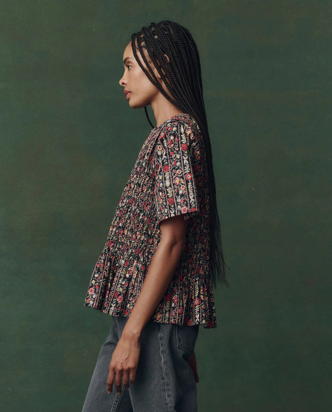 The Smock Flounced Top - Garland Print