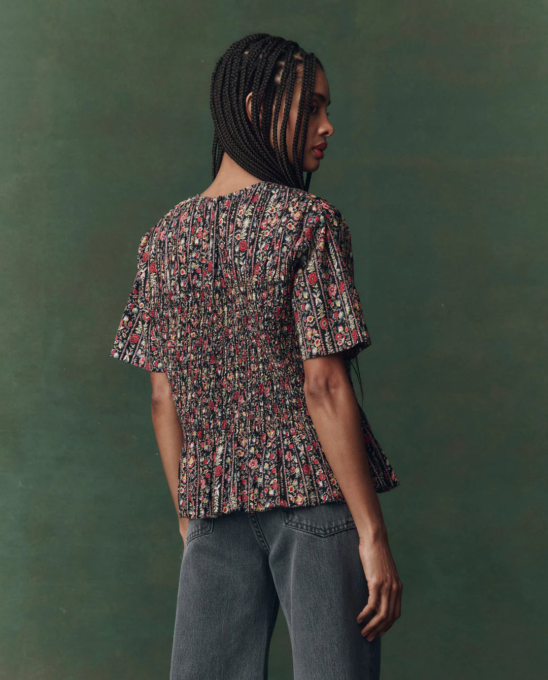 The Smock Flounced Top - Garland Print