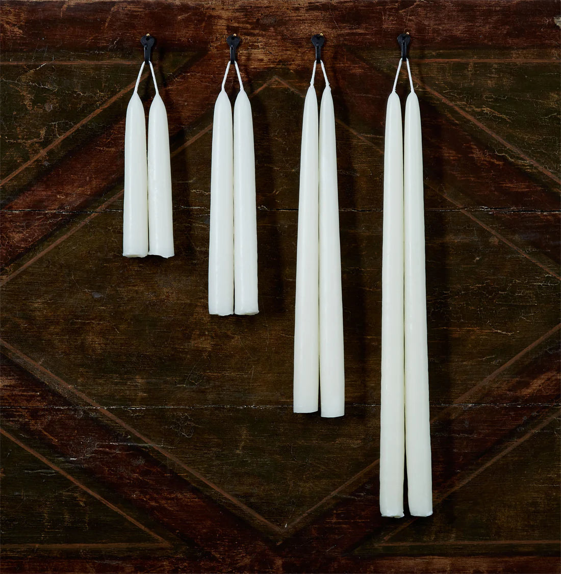 Ivory Beeswax Tapers (pair)