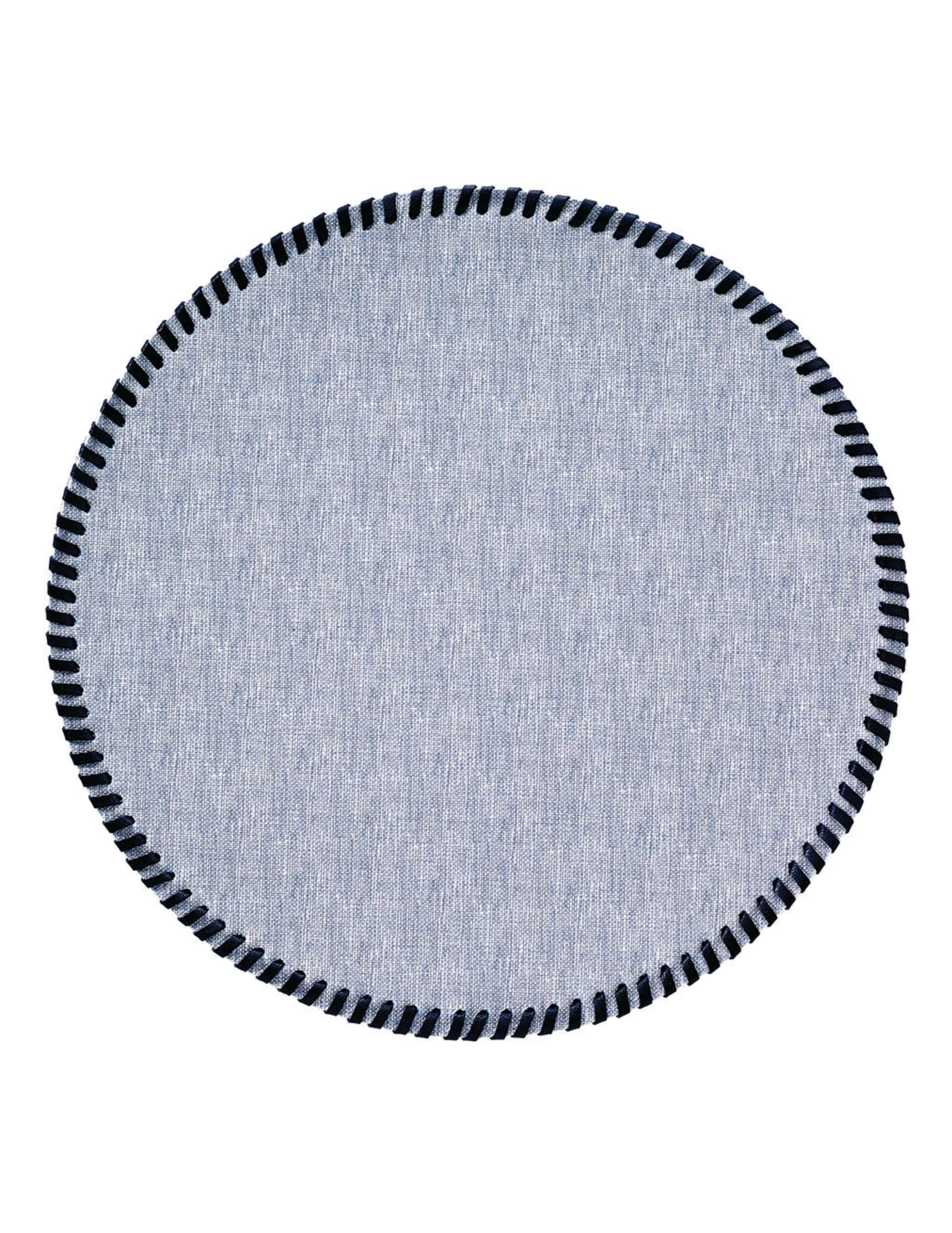 Wipstitch Round Placemat Set of 4 - Bluebell
