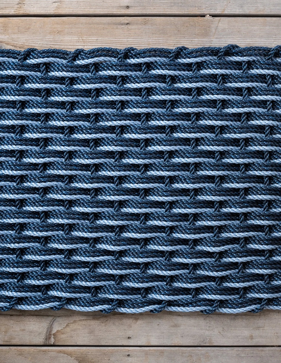 Small Doormat - Navy/Navy/Glacier Bay Triple Weave