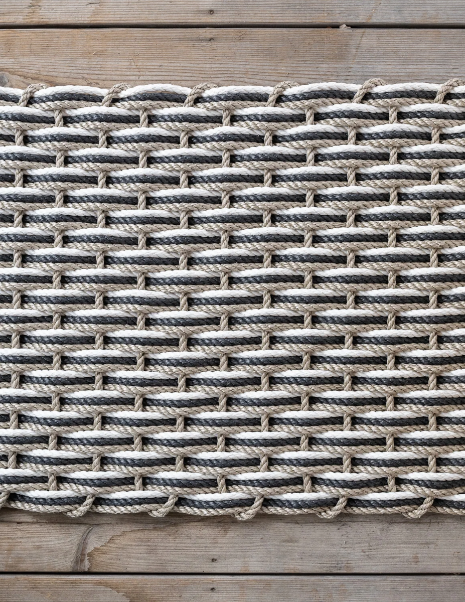 Small Doormat - Sand/Charcoal/Pearl Triple Weave