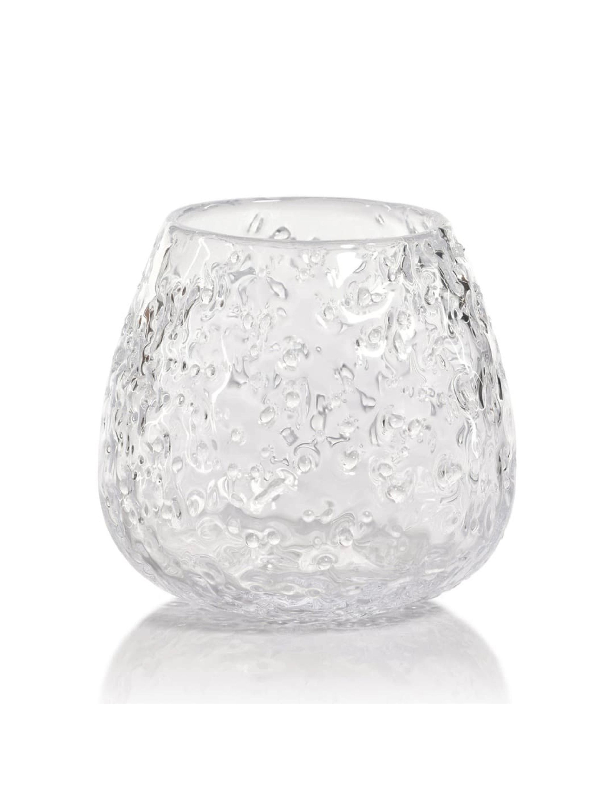 Elodie Scissor Cut Glass Vase/Candle Holder - Clear