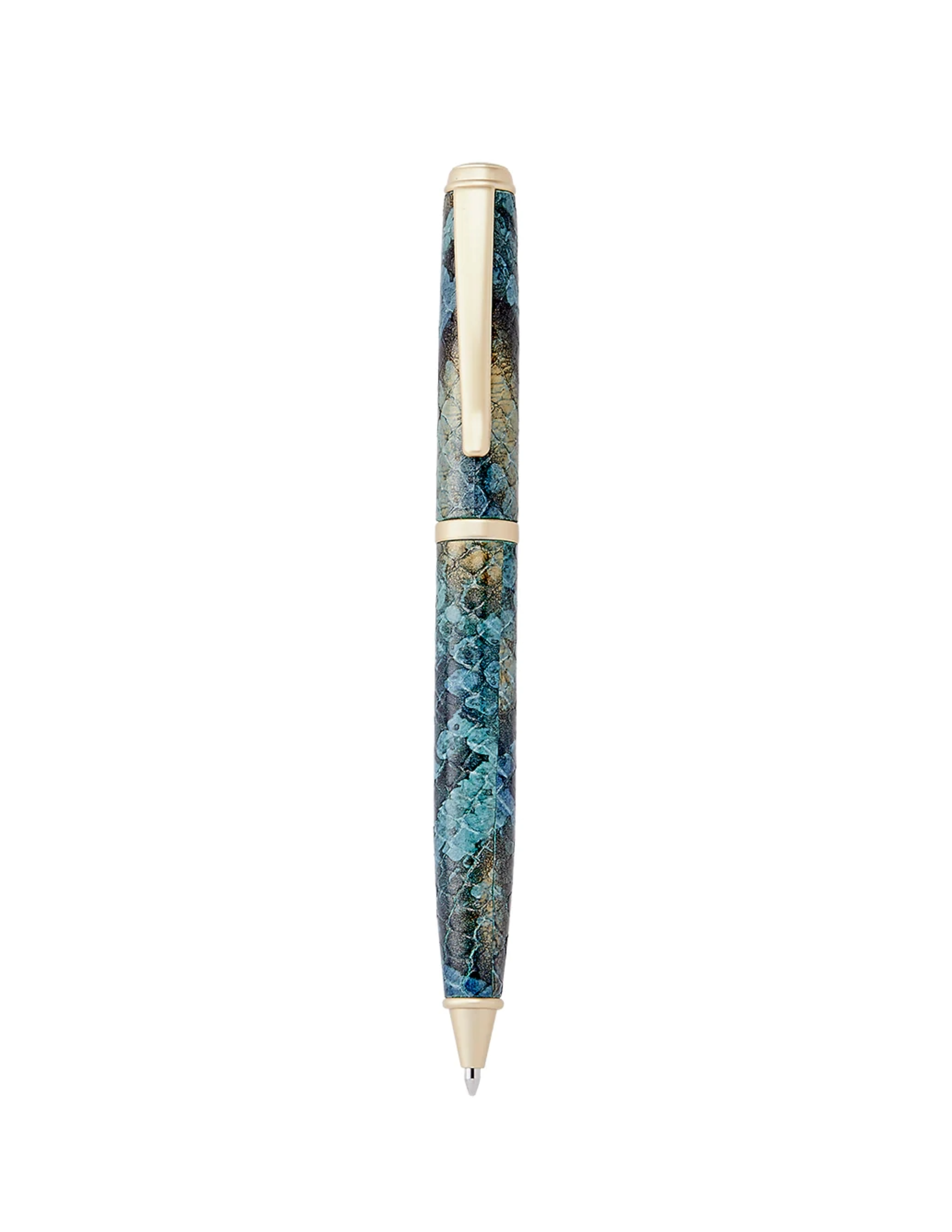 Leather Wrapped Pen - Peacock Python