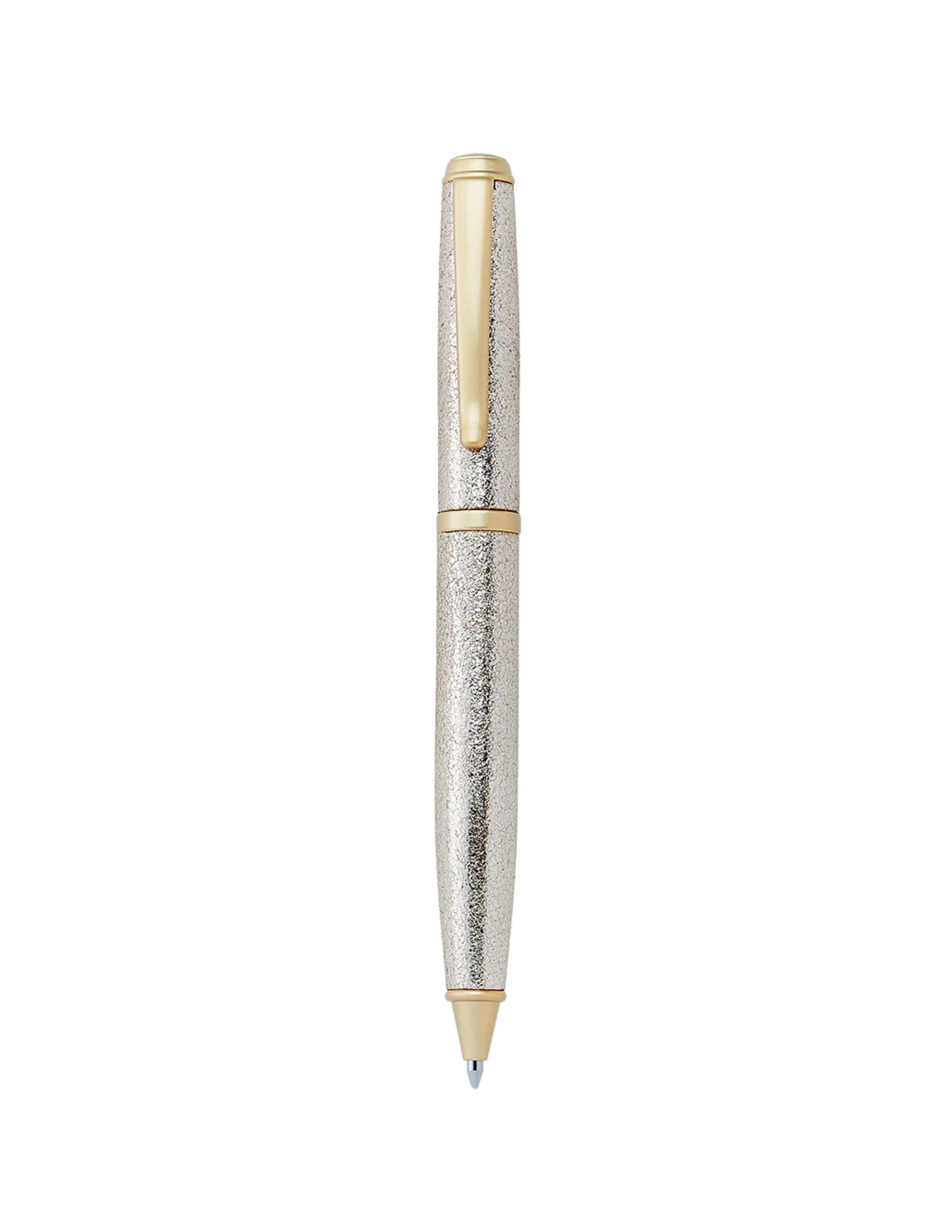 Leather Wrapped Pen - White Gold Metallic