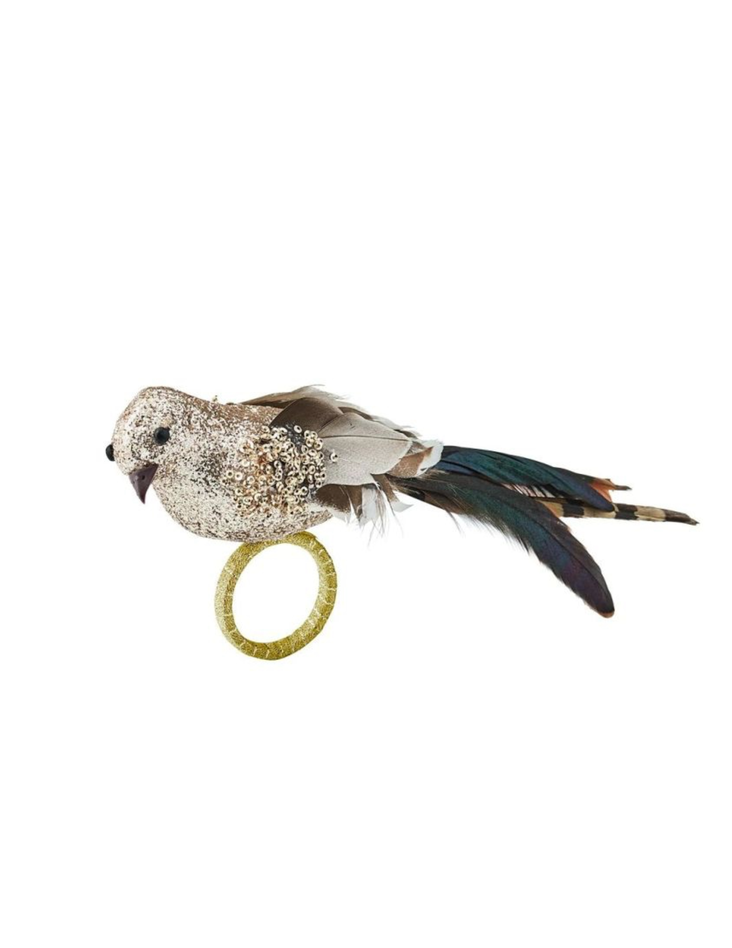 Glam Bird Napkin Ring Set/4 - Multi