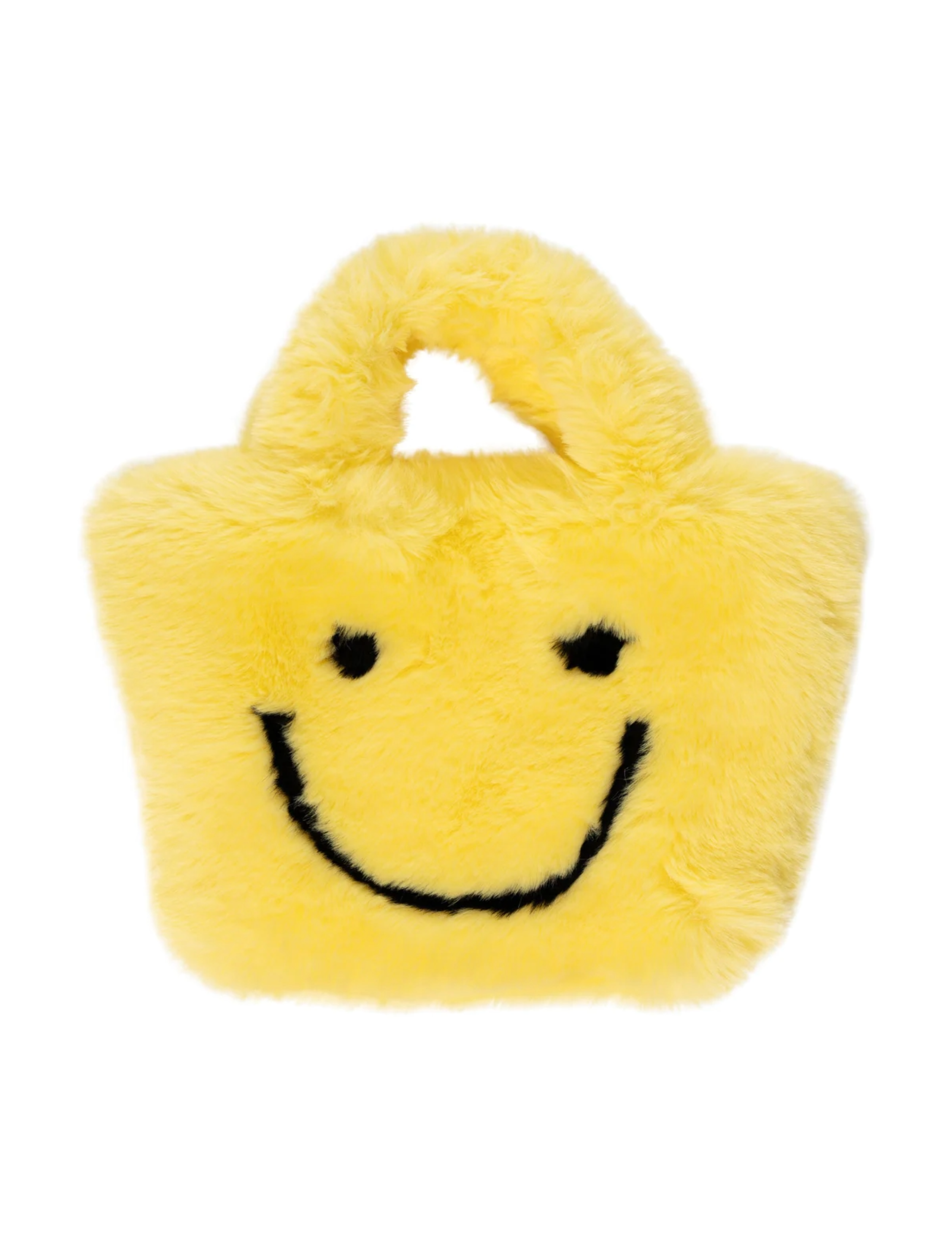 Fuzzy Happy Face Purse - Yellow