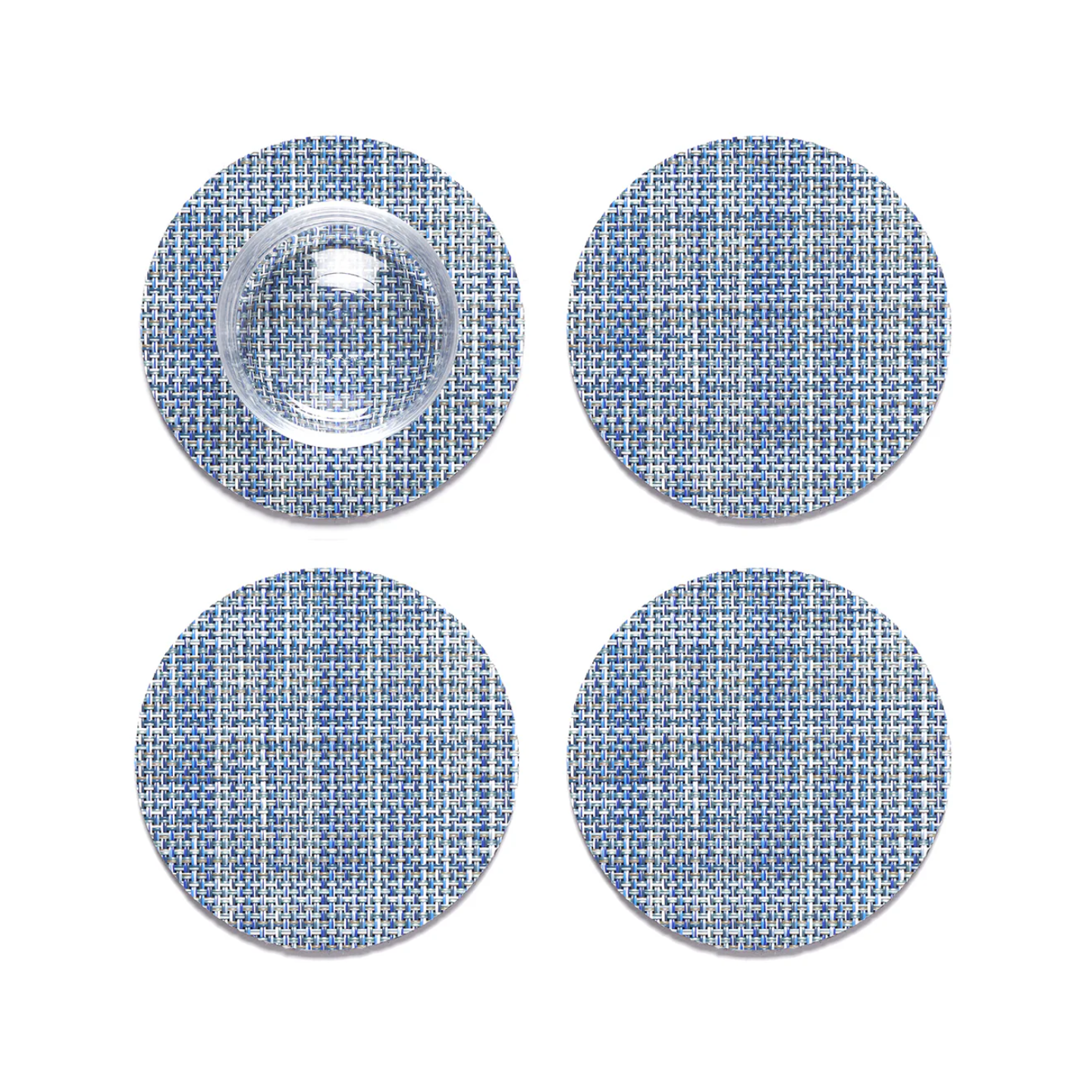 Mini Basketweave Coaster -Chambray