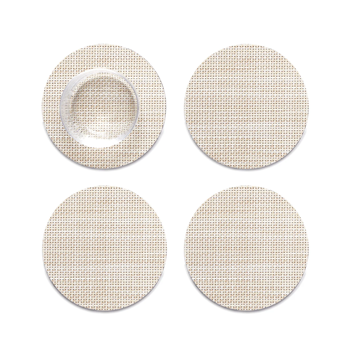 Mini Basketweave Coaster - Parchment