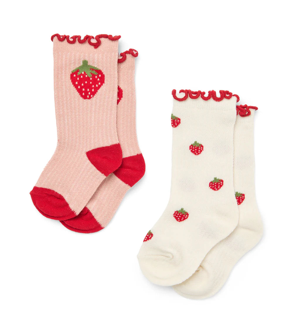 Vigga Socks - Pointelle Berry  or Violet  Hearts 2 pack