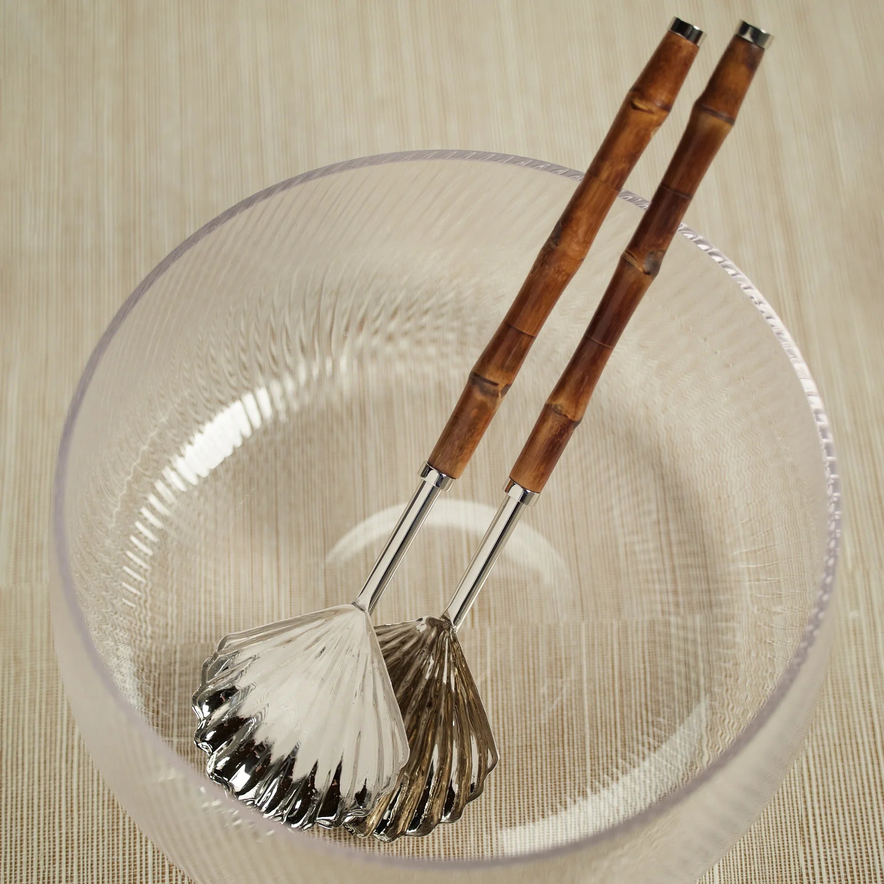 The Colony Bamboo and Nickel Server Set