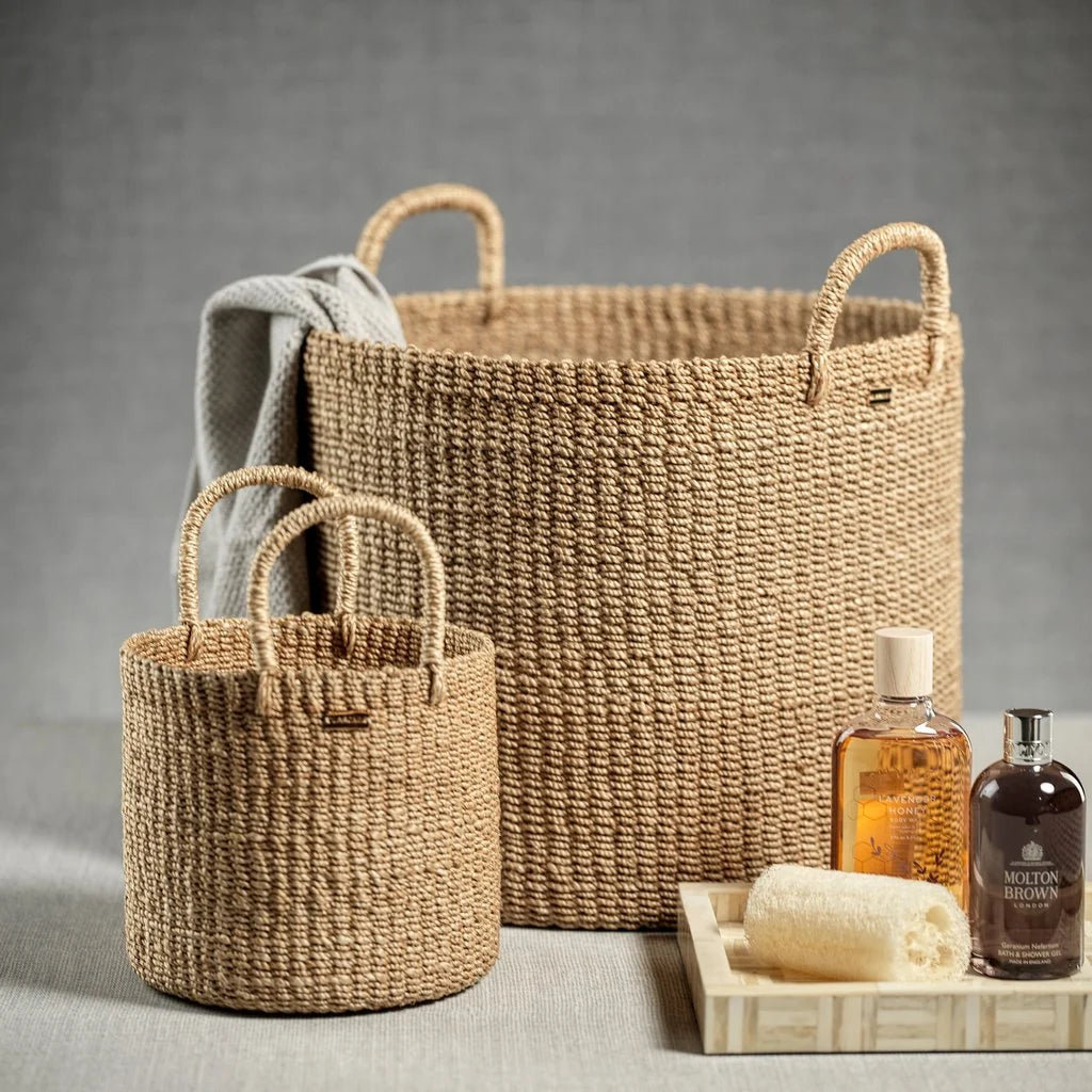 Camille Round Abaca Basket - Small