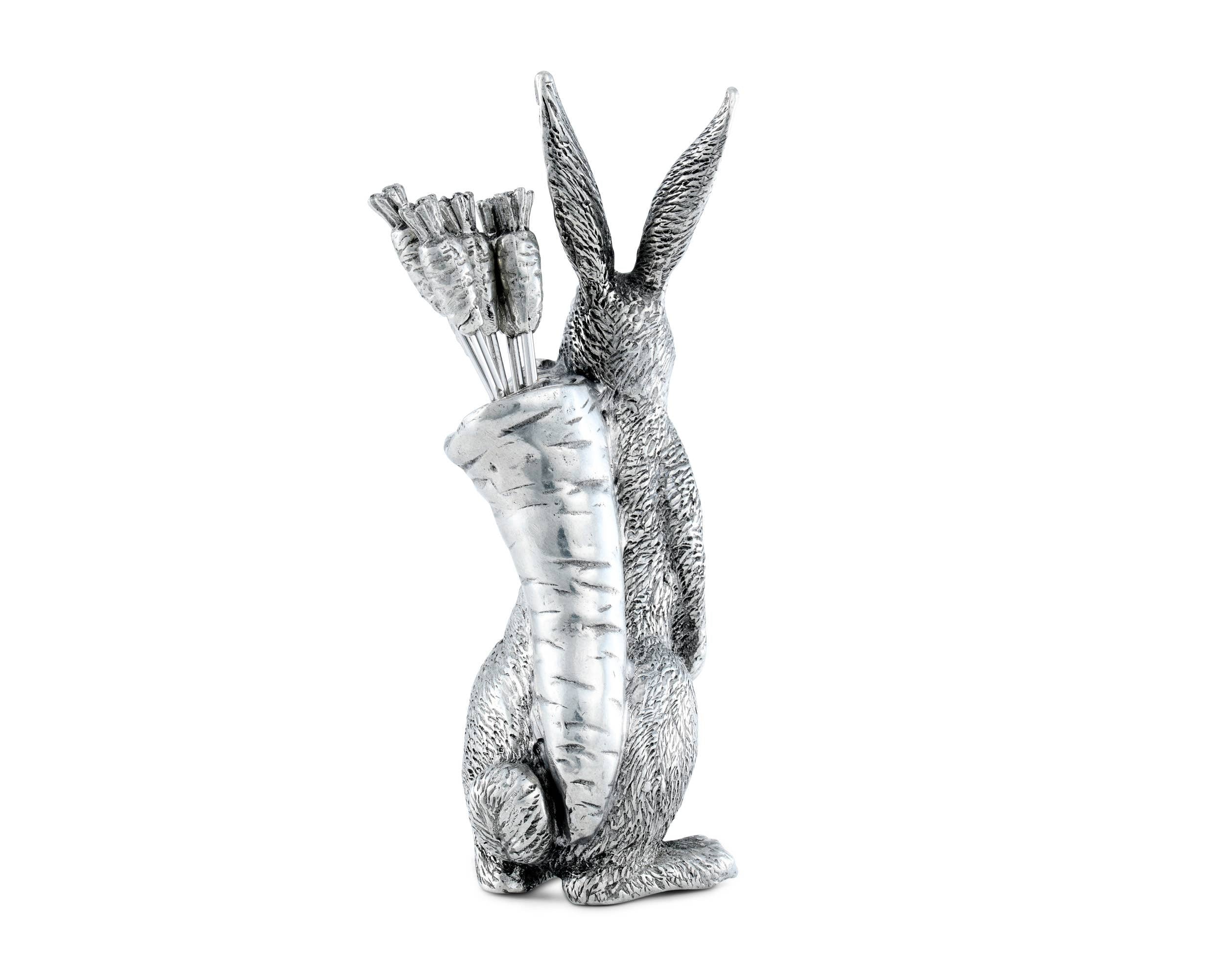 Pewter Cheese Pick Set - Rabbit with Carrot