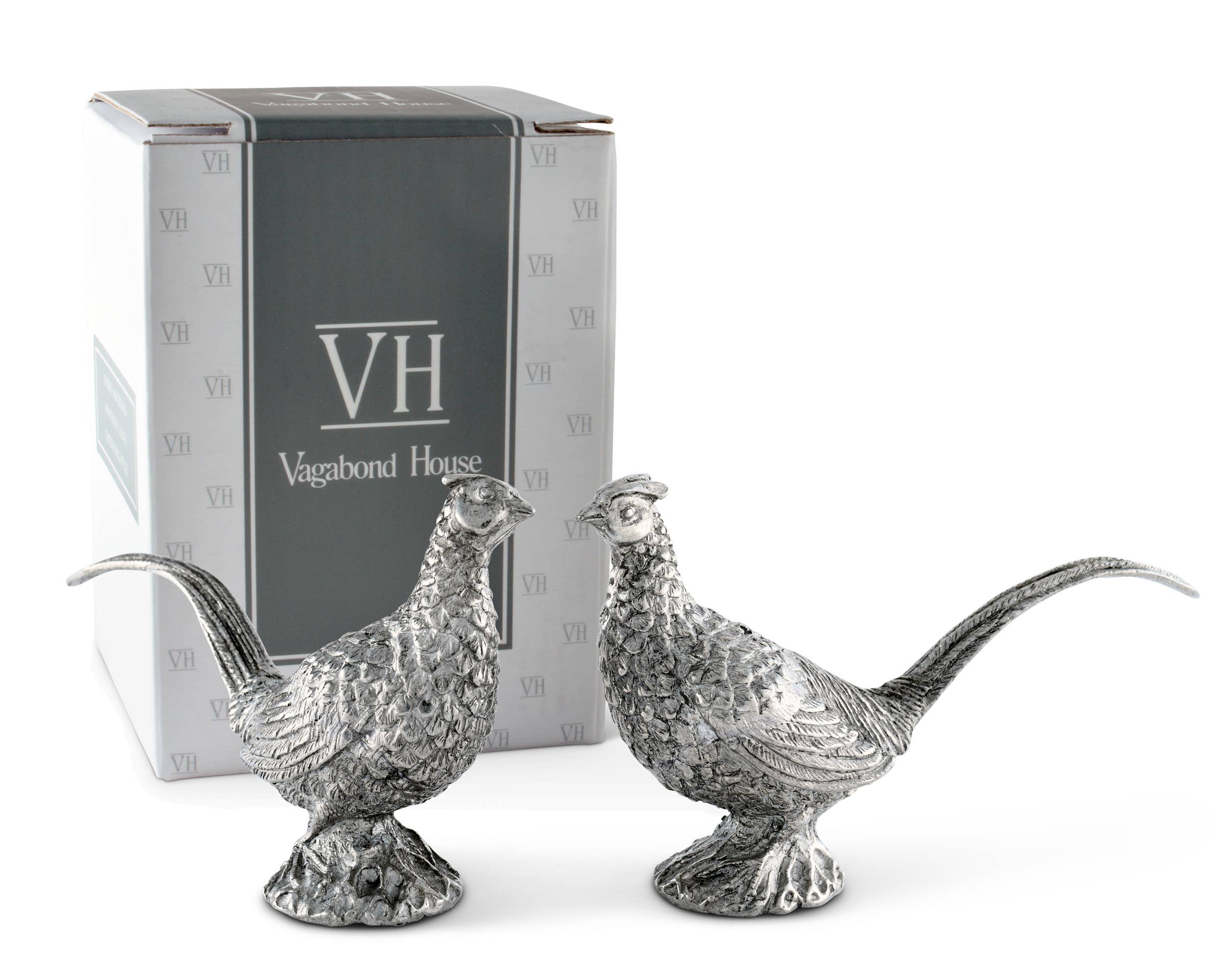 Pewter Salt & Pepper Set - Pheasants