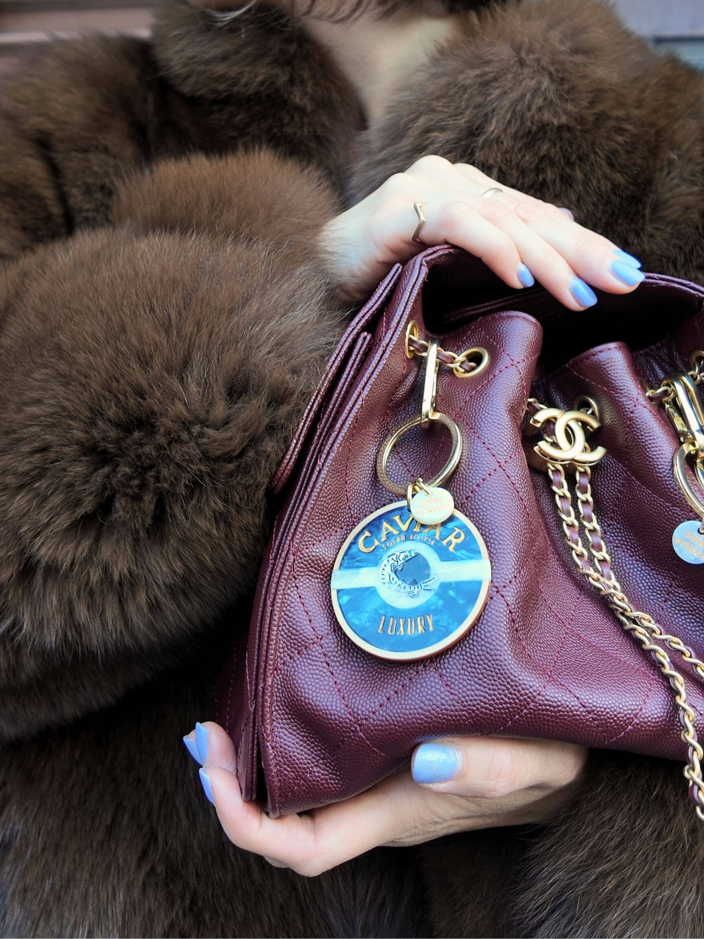 Solar Eclipse - Hand-painted Caviar Bag Charm + Keychain