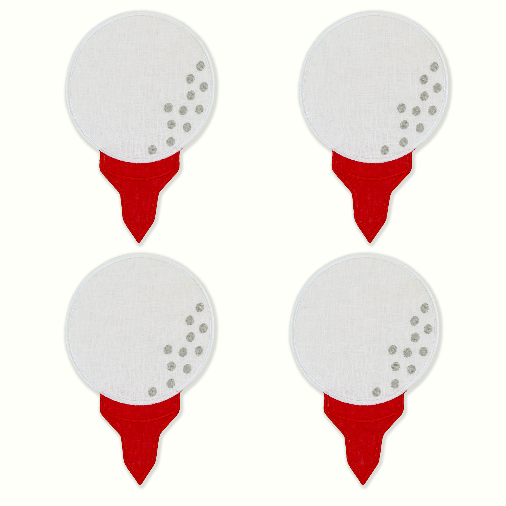 House of Gleason - Golf Tee Linen Cocktail Napkins - Set of 4