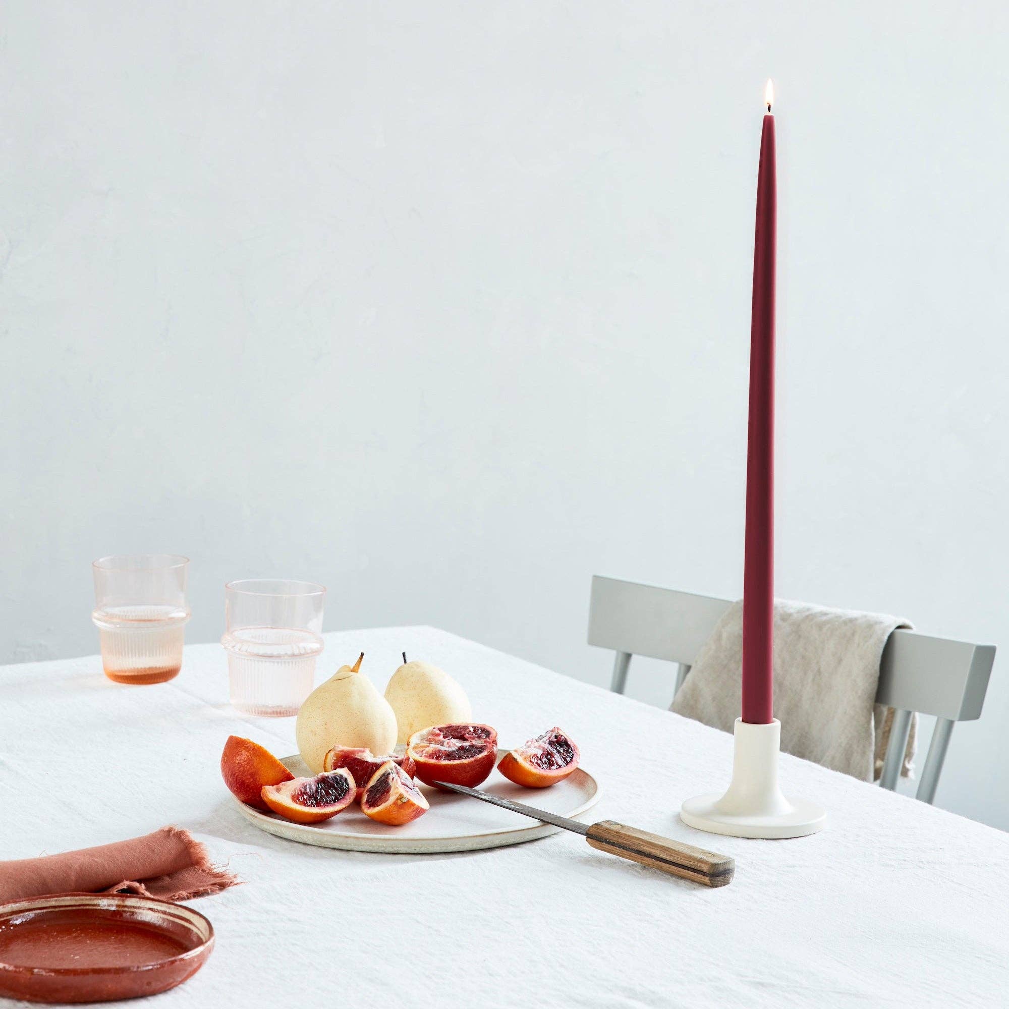 The Floral Society - 18" Original Dipped Taper Candles: Rose