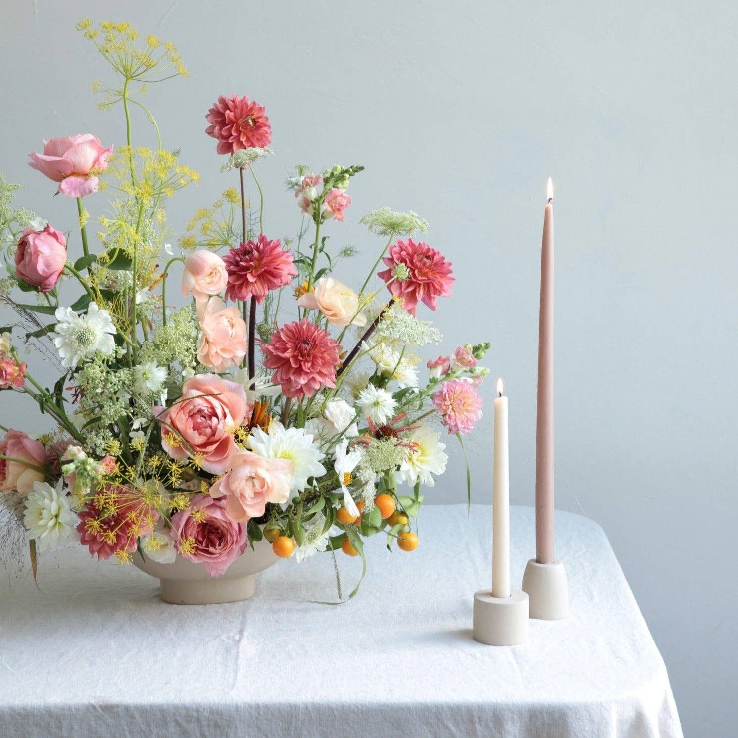 The Floral Society - 18" Original Dipped Taper Candles: Clay