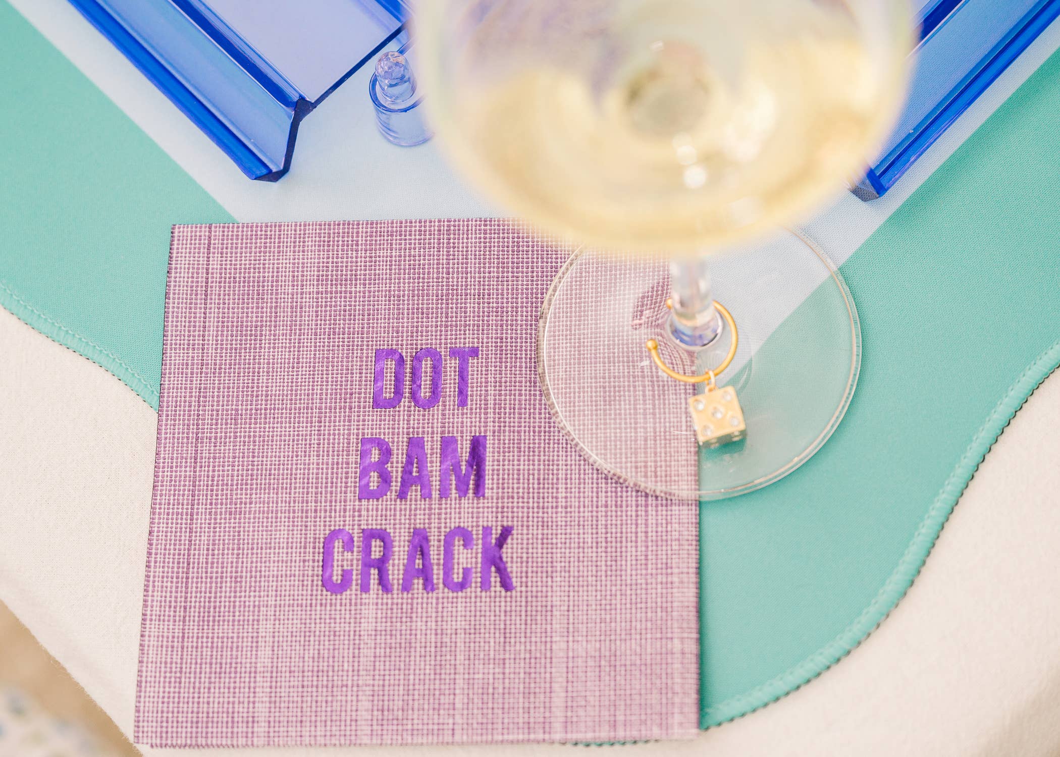 No Reservations - Dot Bam Crack Disposable Cocktail Napkins–Mahjong Game Night