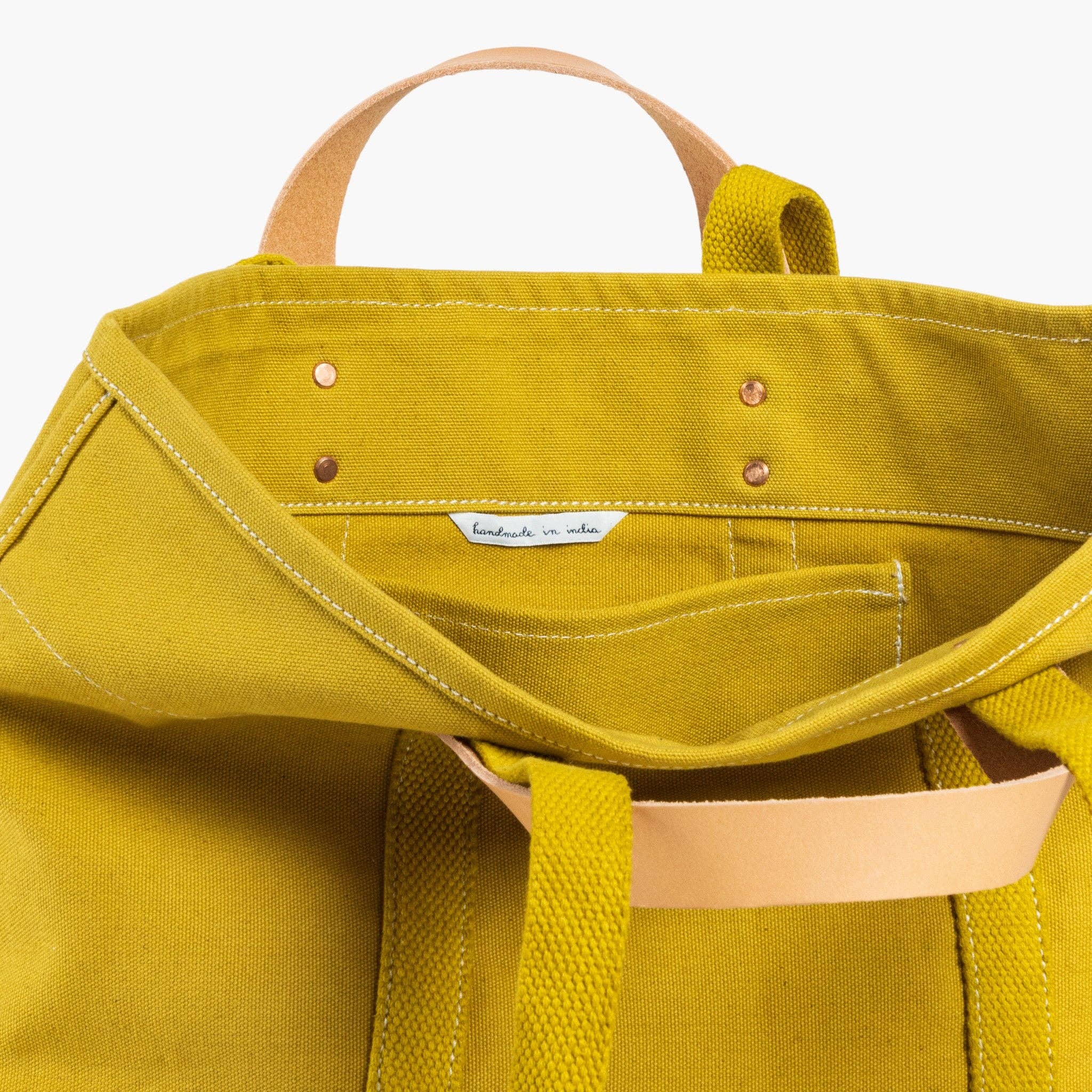 IMMODEST COTTON - Small East West Tote | Chartreuse