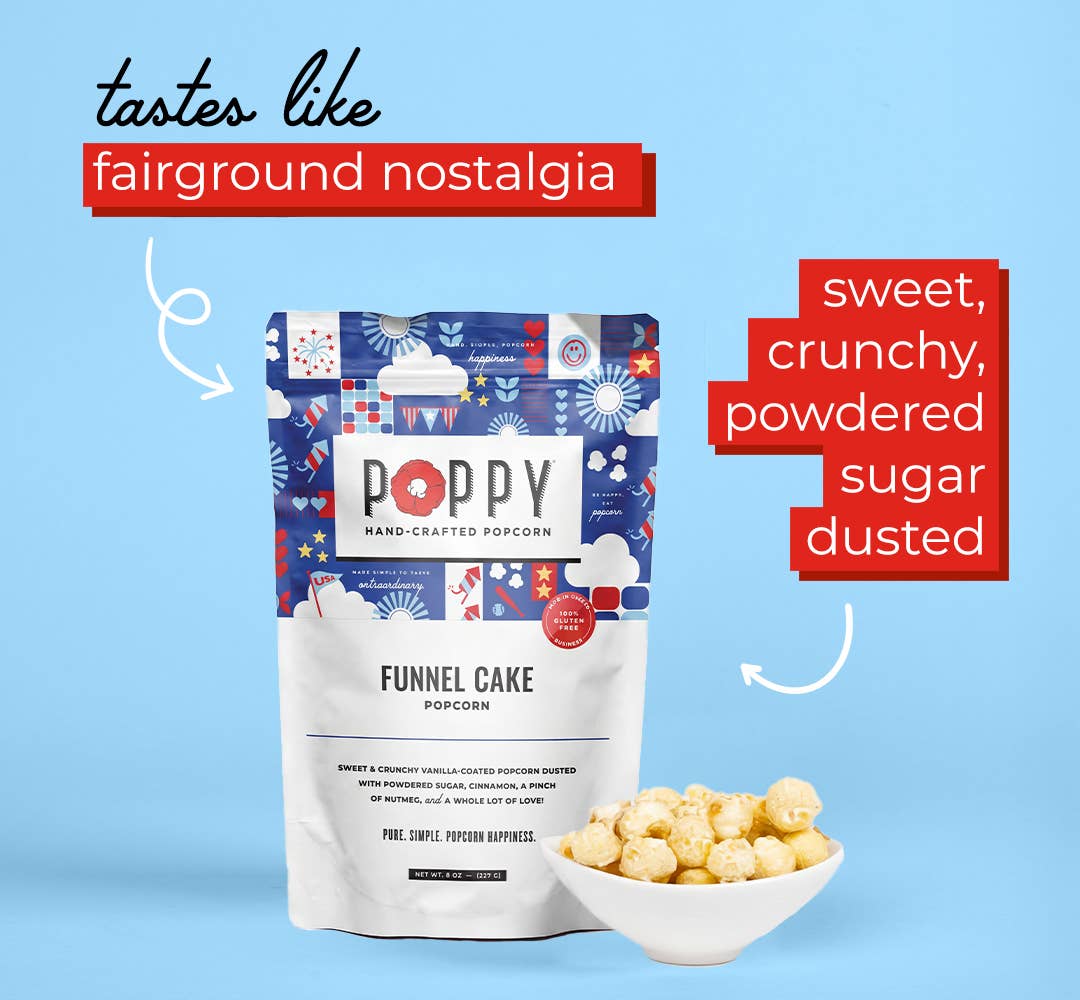 Poppy Hand-Crafted Popcorn - Funnel Cake Popcorn