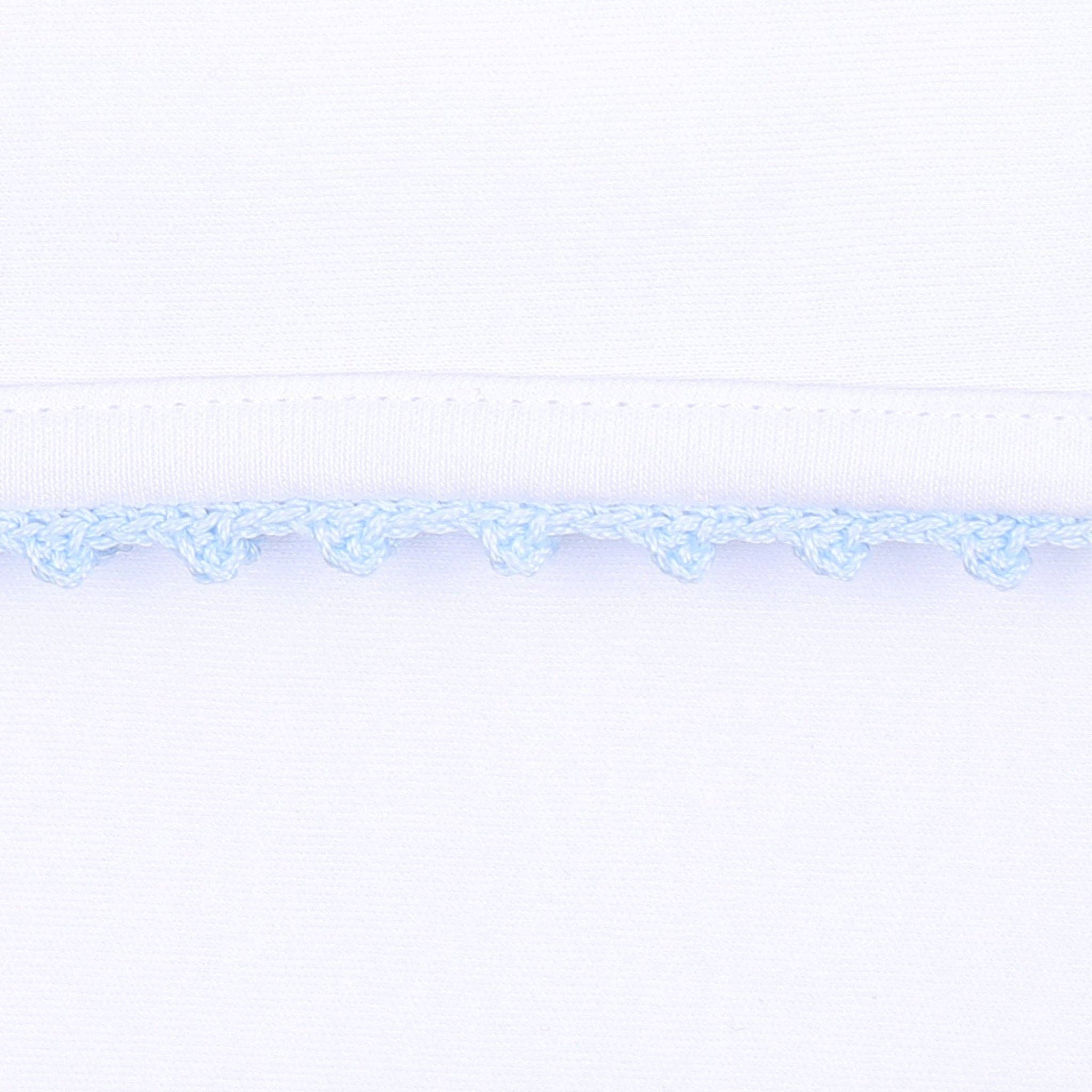 Baby Joy Footie with Crochet Trim - Blue