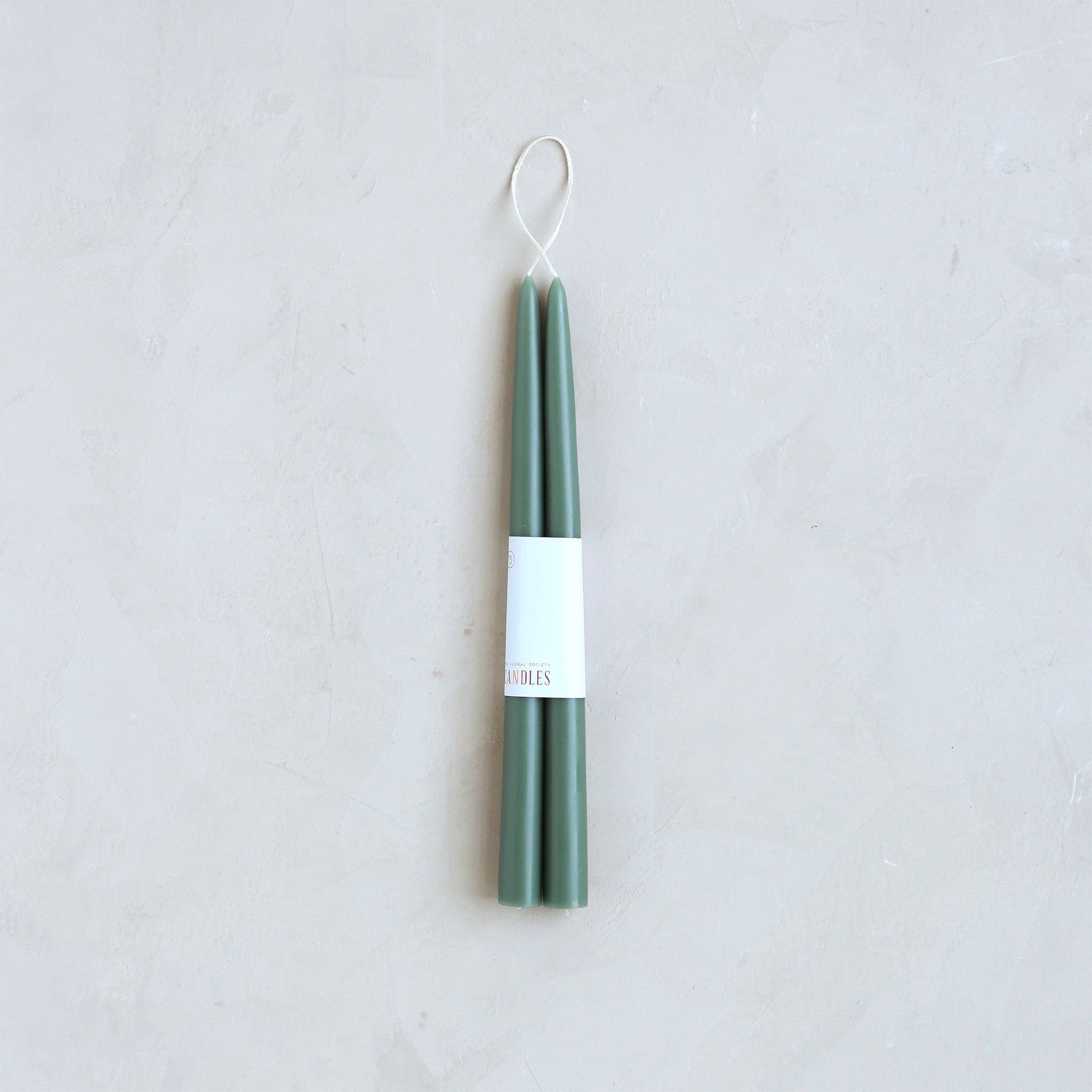 The Floral Society - 12" Original Dipped Taper Candles: Moss