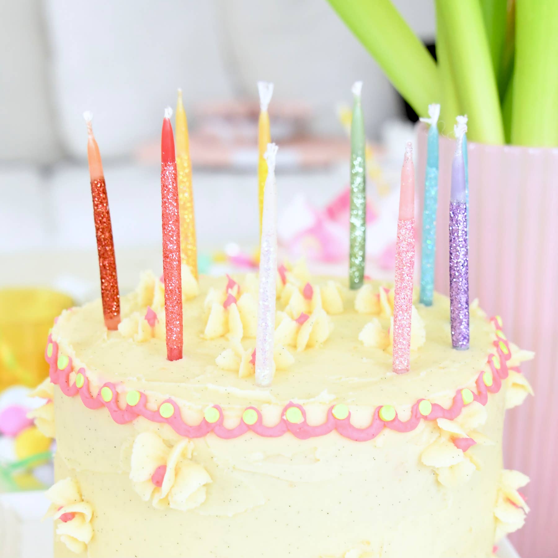 Glitter Wish 3" Candles - Rainbow