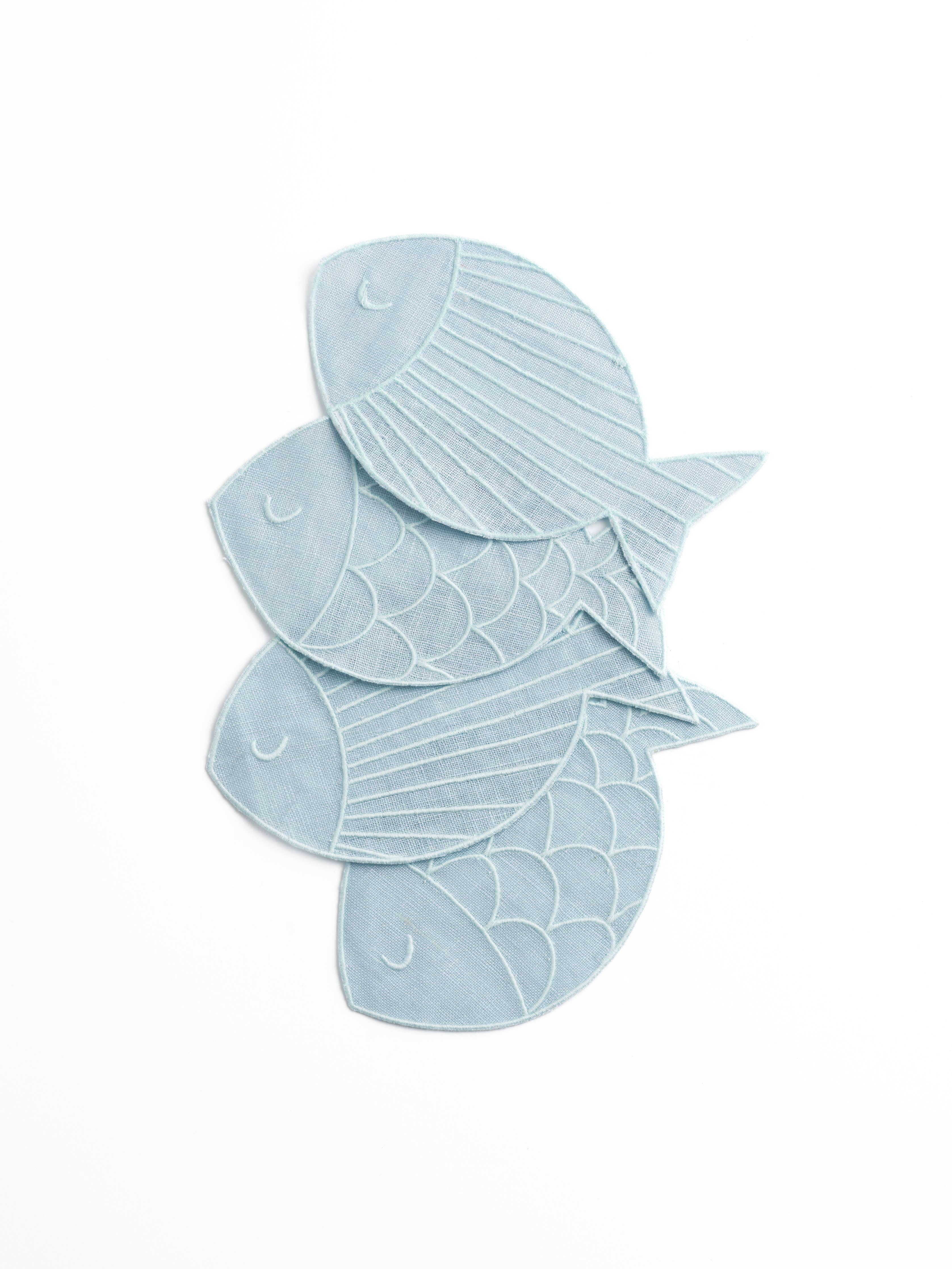 Piecework - Sardine Cocktail Napkins - Set of 4