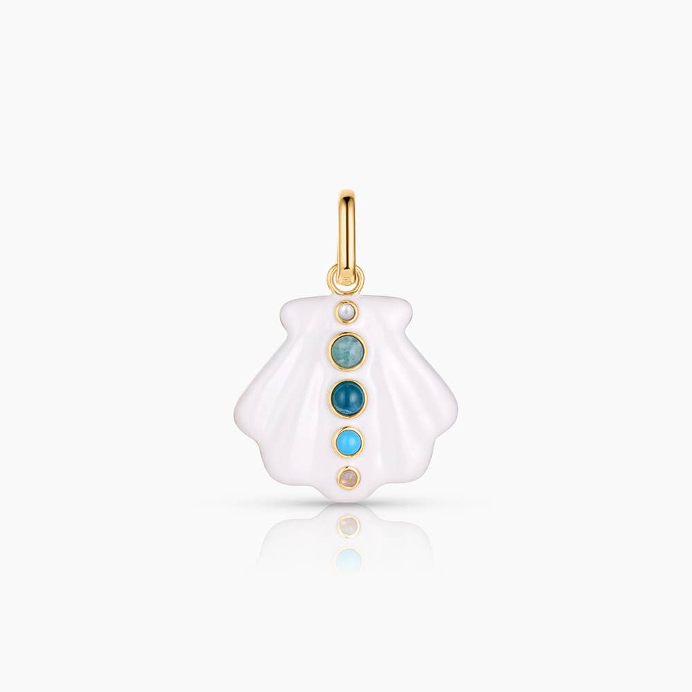 Maris White Enamel Shell Clip Charm