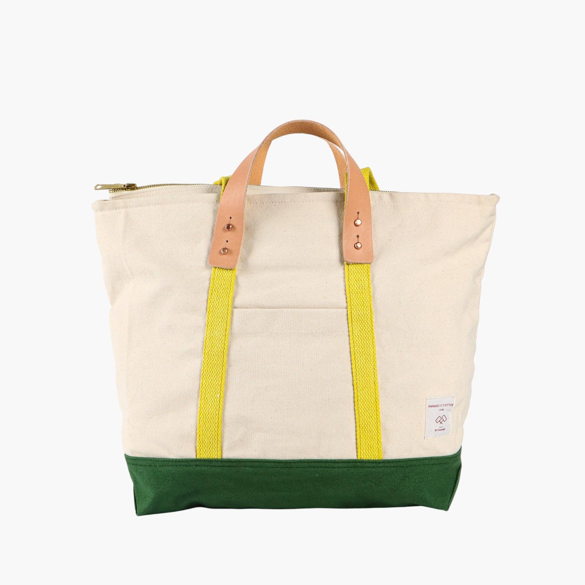 IMMODEST COTTON - Small Zipper Tote | Earth