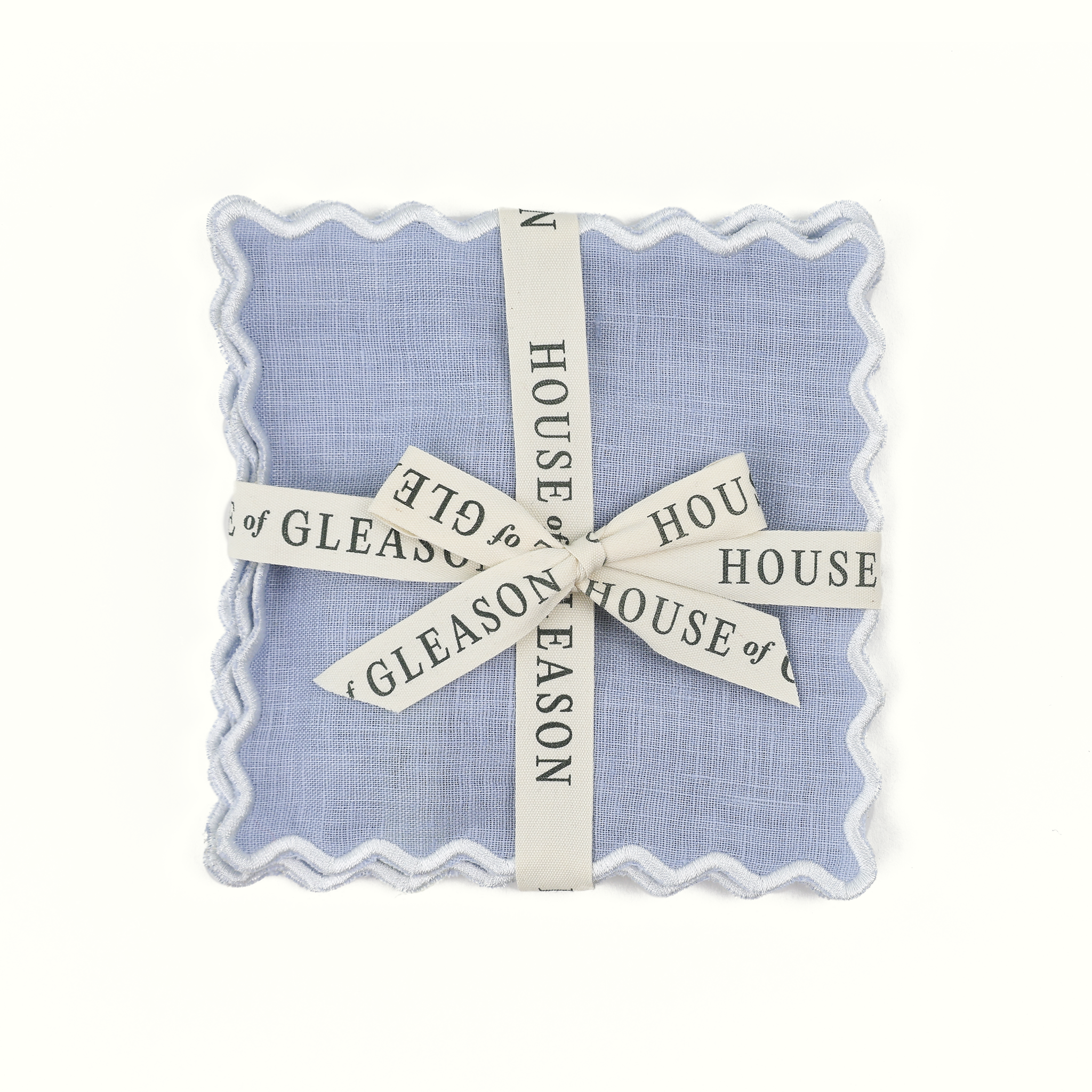 Linen Square Cocktail Napkins Set of 4 - Powder Blue